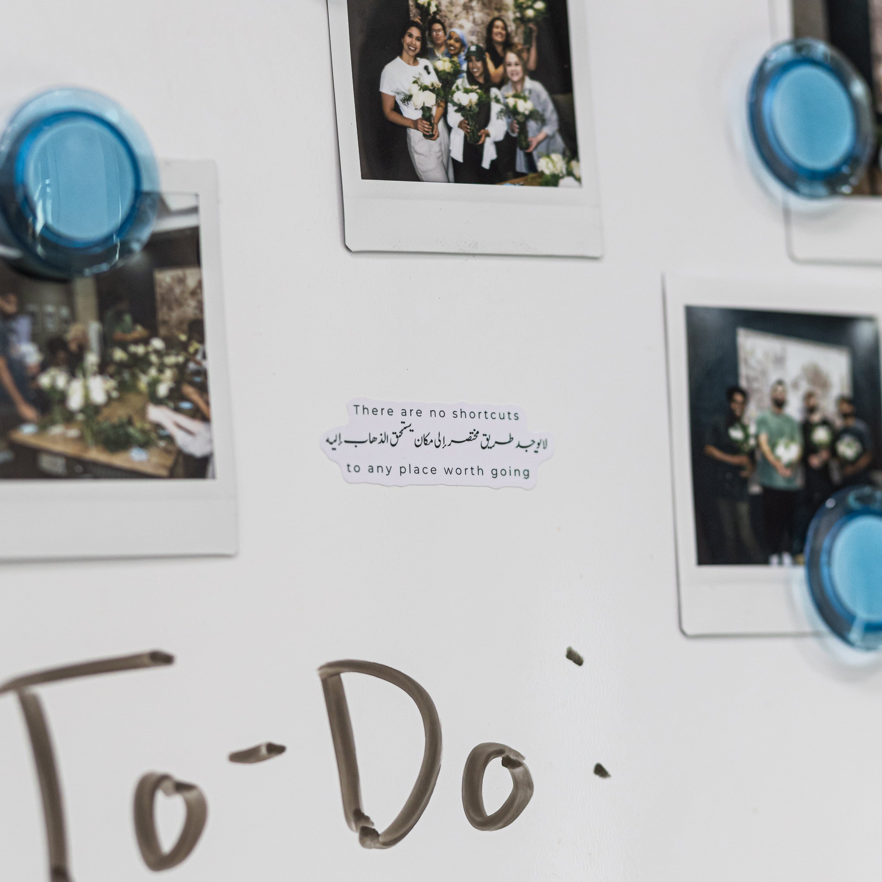 The Inspiring Affirmation Sticker Set on a tumbler, perfect for daily inspiration on the go.