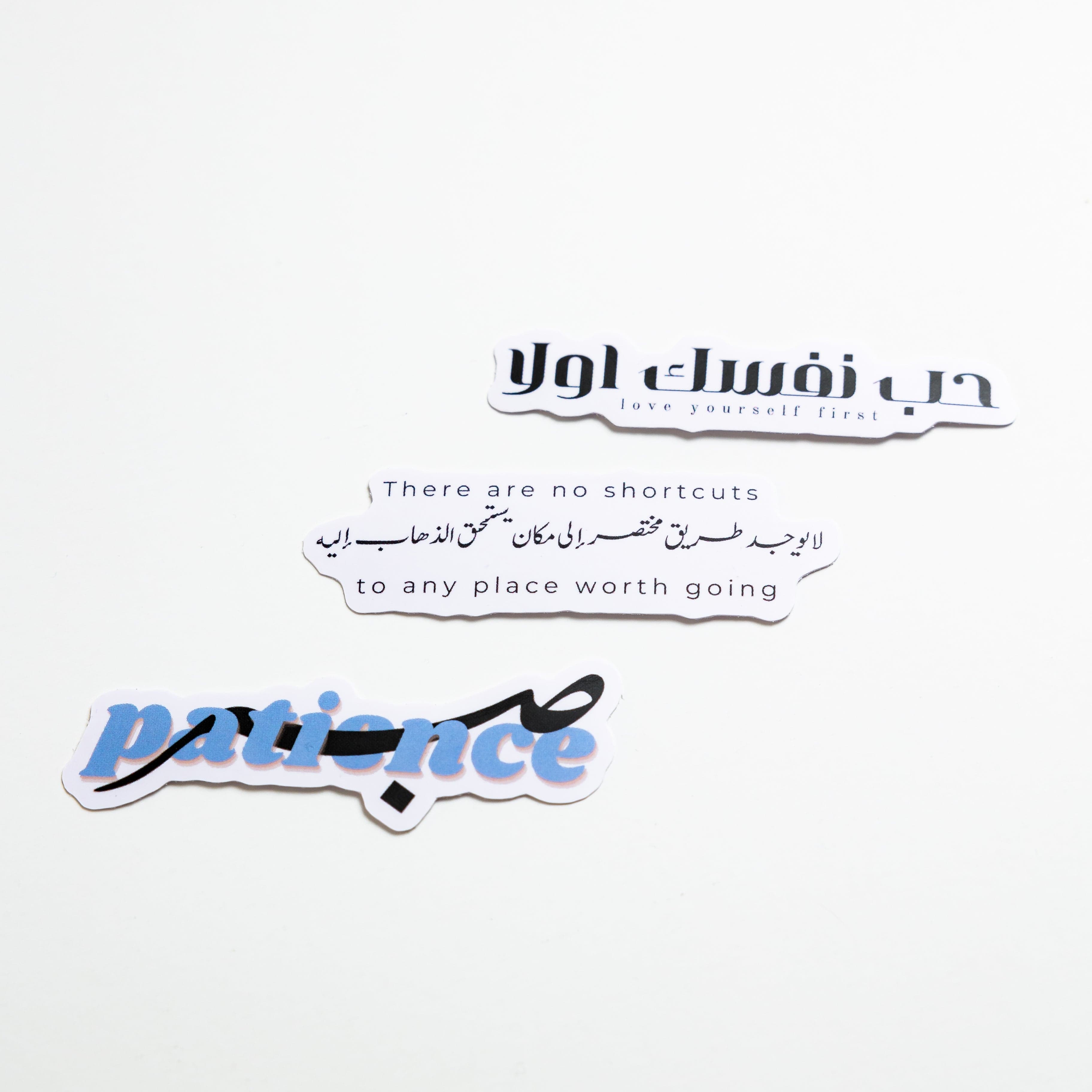 Close-up of the Inspiring Affirmation Sticker Set on a journal, showcasing the motivational designs.