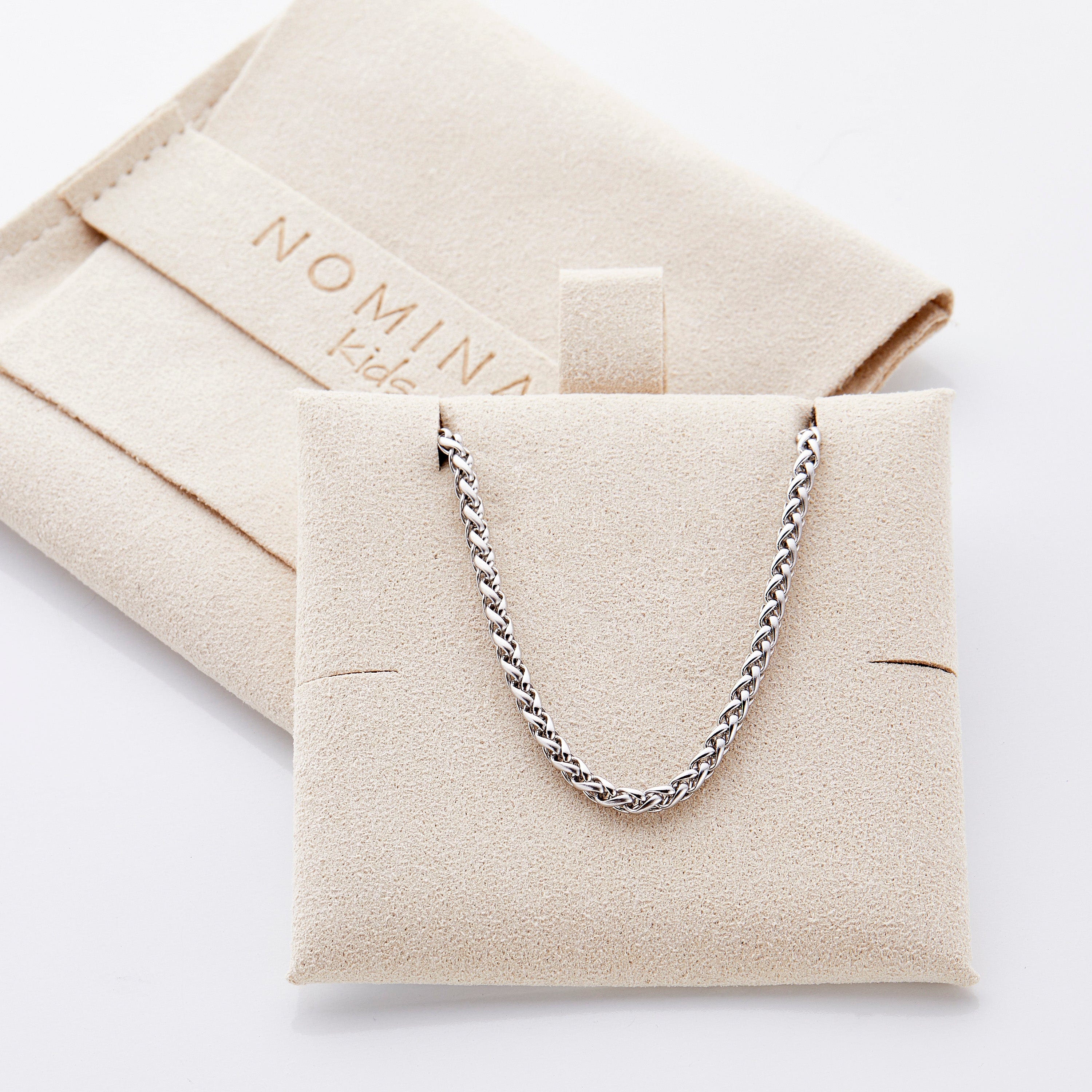 Close-up of the best stainless steel boys necklace, highlighting the hypoallergenic features.