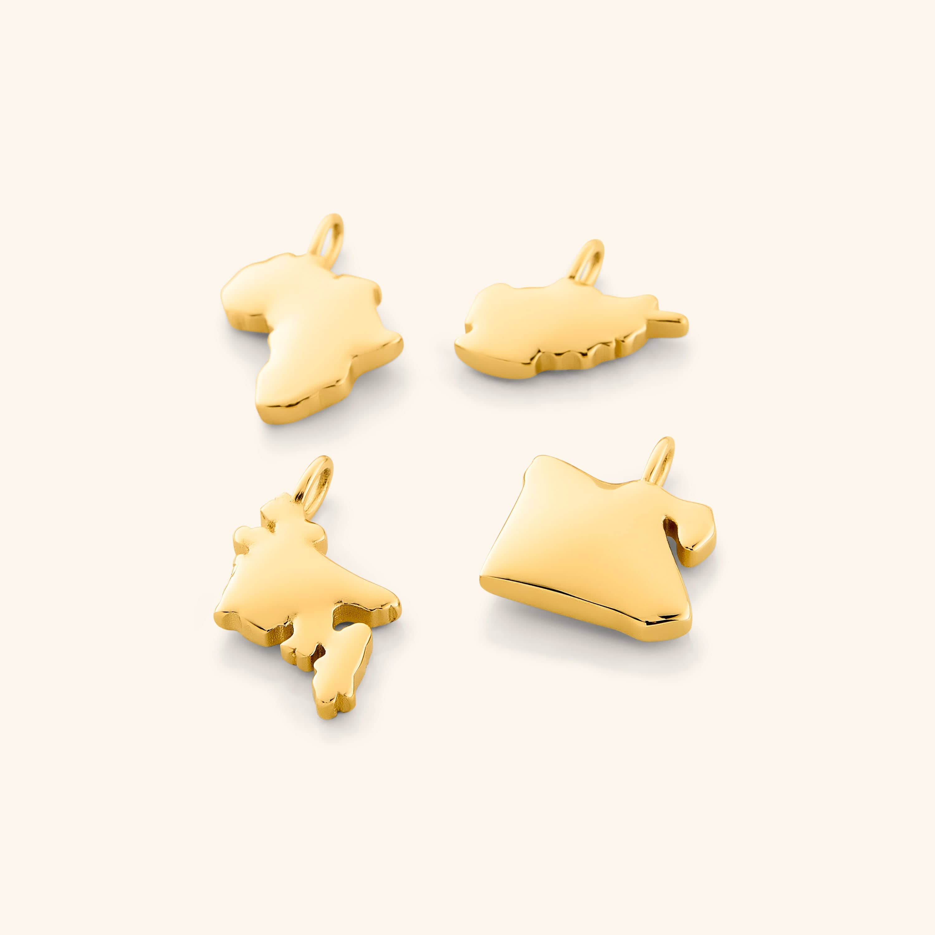 The map charm for carabiner necklace displayed against a neutral background.