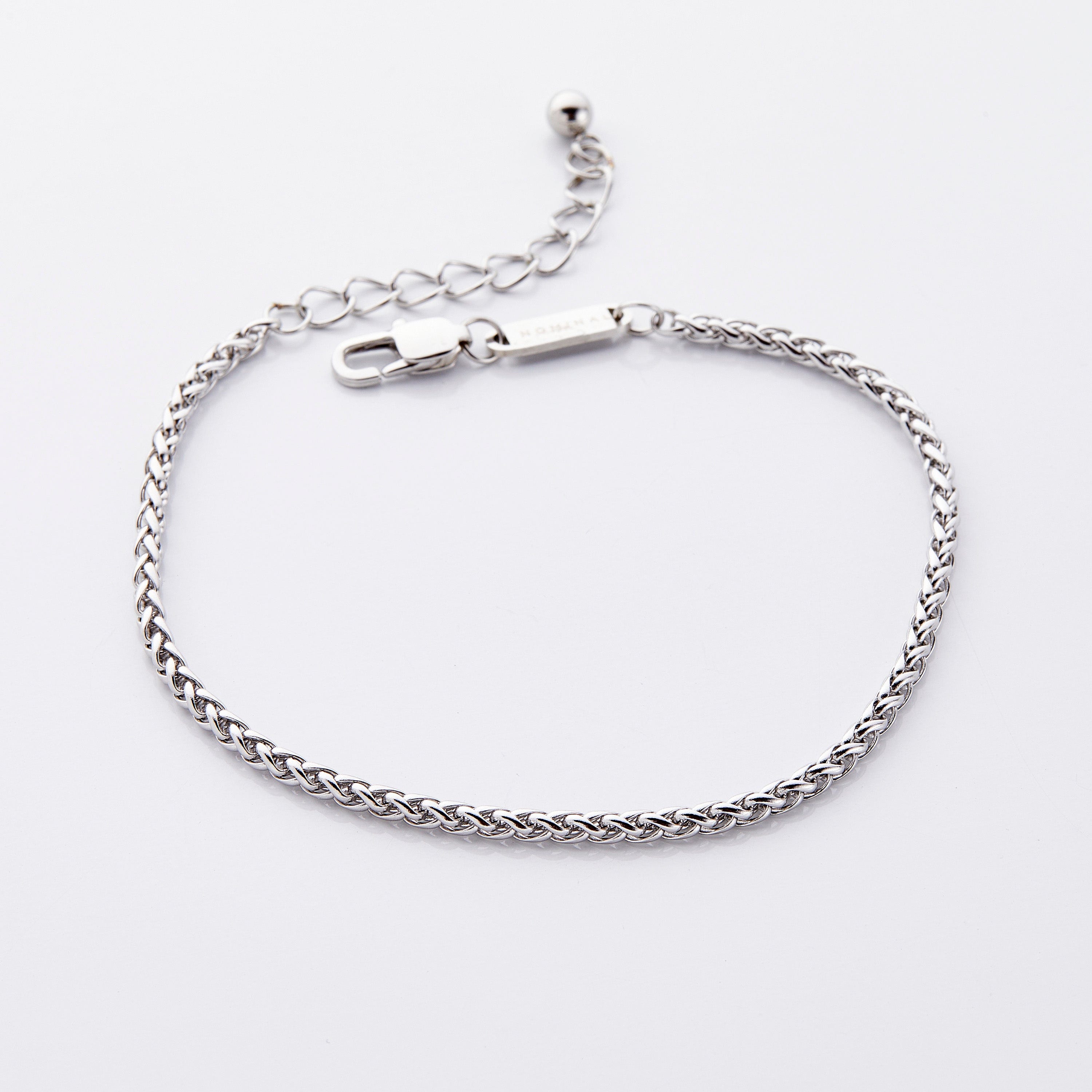 Beautifully packaged gold wheat chain anklet in a velvet pouch.