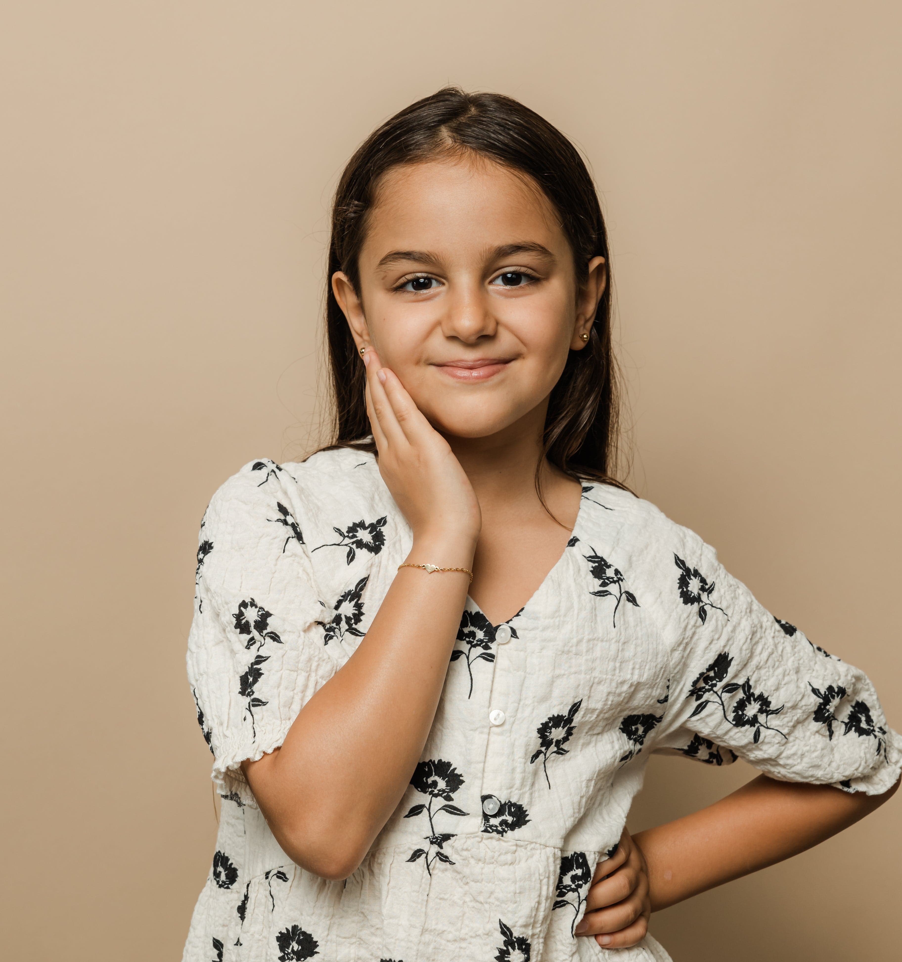 Close-up of the personalized gold bracelet for kids showcasing its detailed craftsmanship.