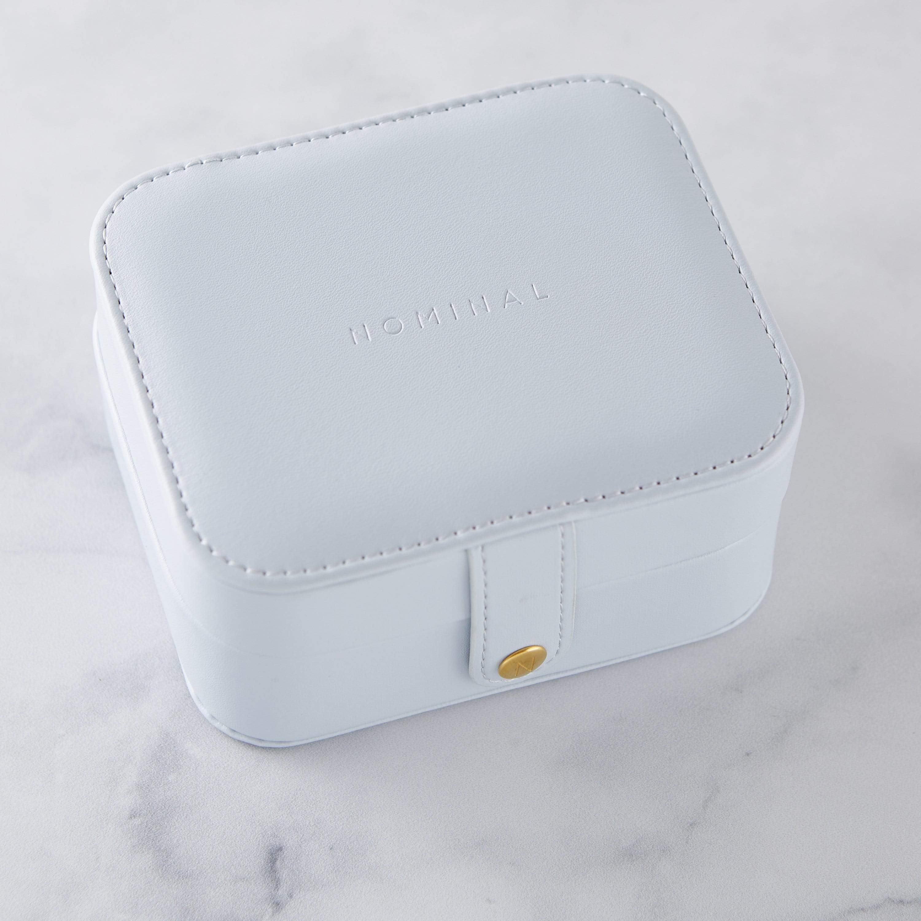 The Journey Travel Jewelry Case placed in a stylish travel bag, emphasizing its portability and functionality.