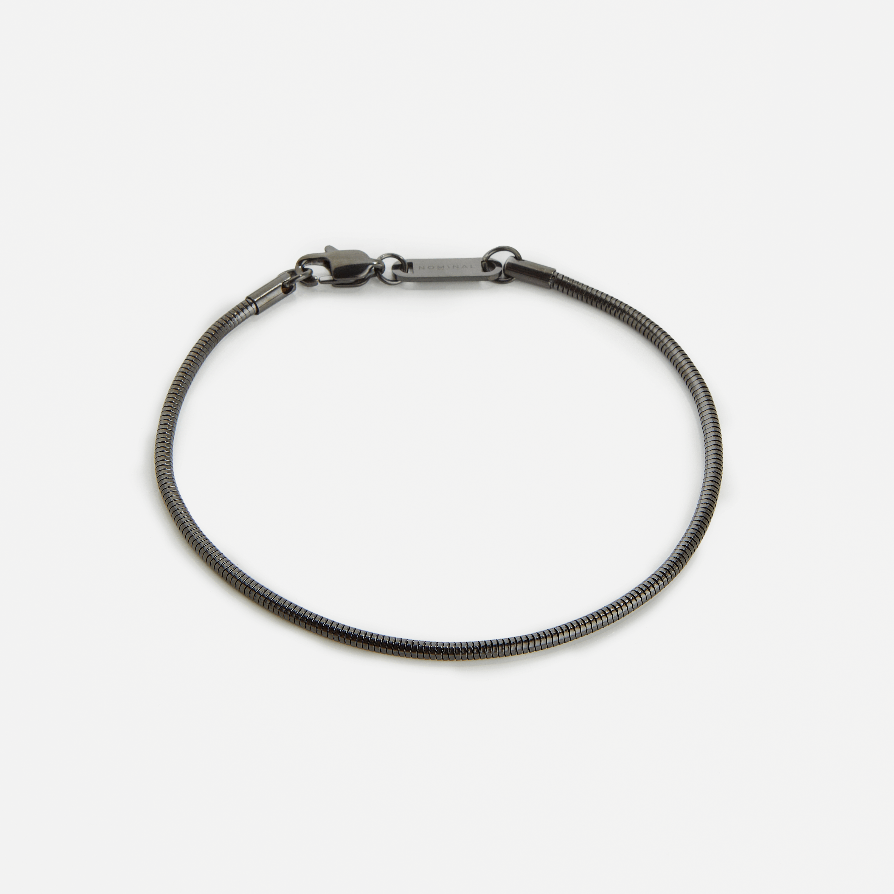 Close-up of the Harmony stainless steel bracelet showcasing its sleek, uniform links, perfect for fashion-conscious men.