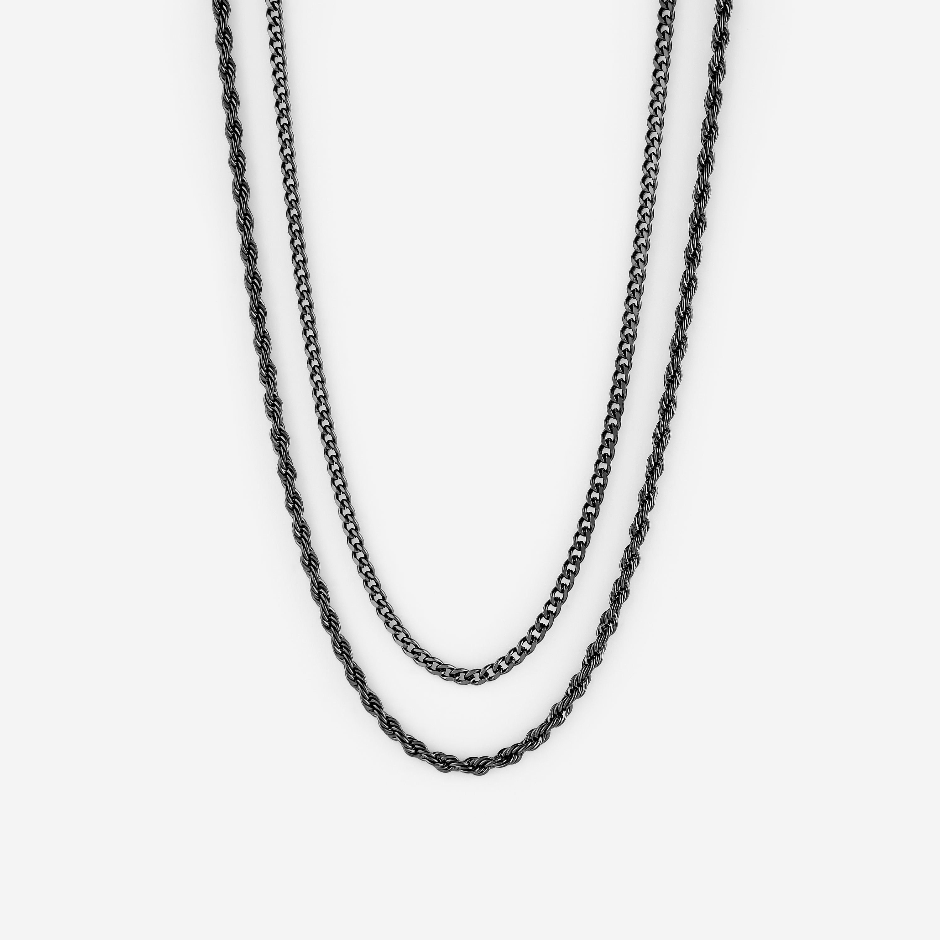 The bold rope chain highlighting its intricate twisted pattern.
