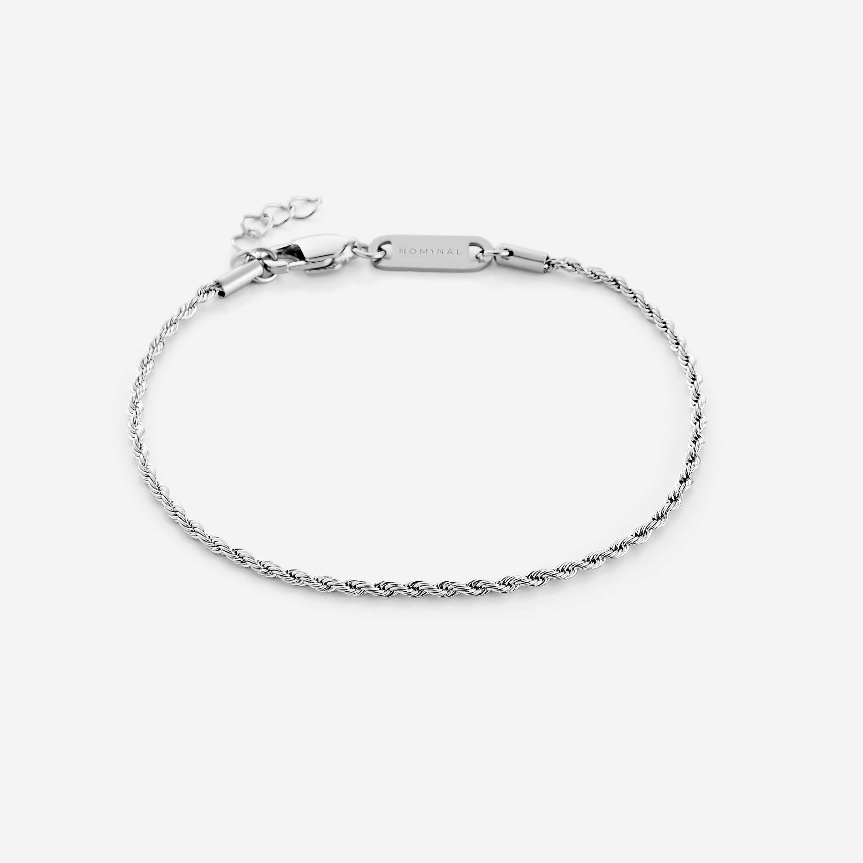 Close-up of the Titanium Micro Rope Bracelet showing the intricate triple-woven design.