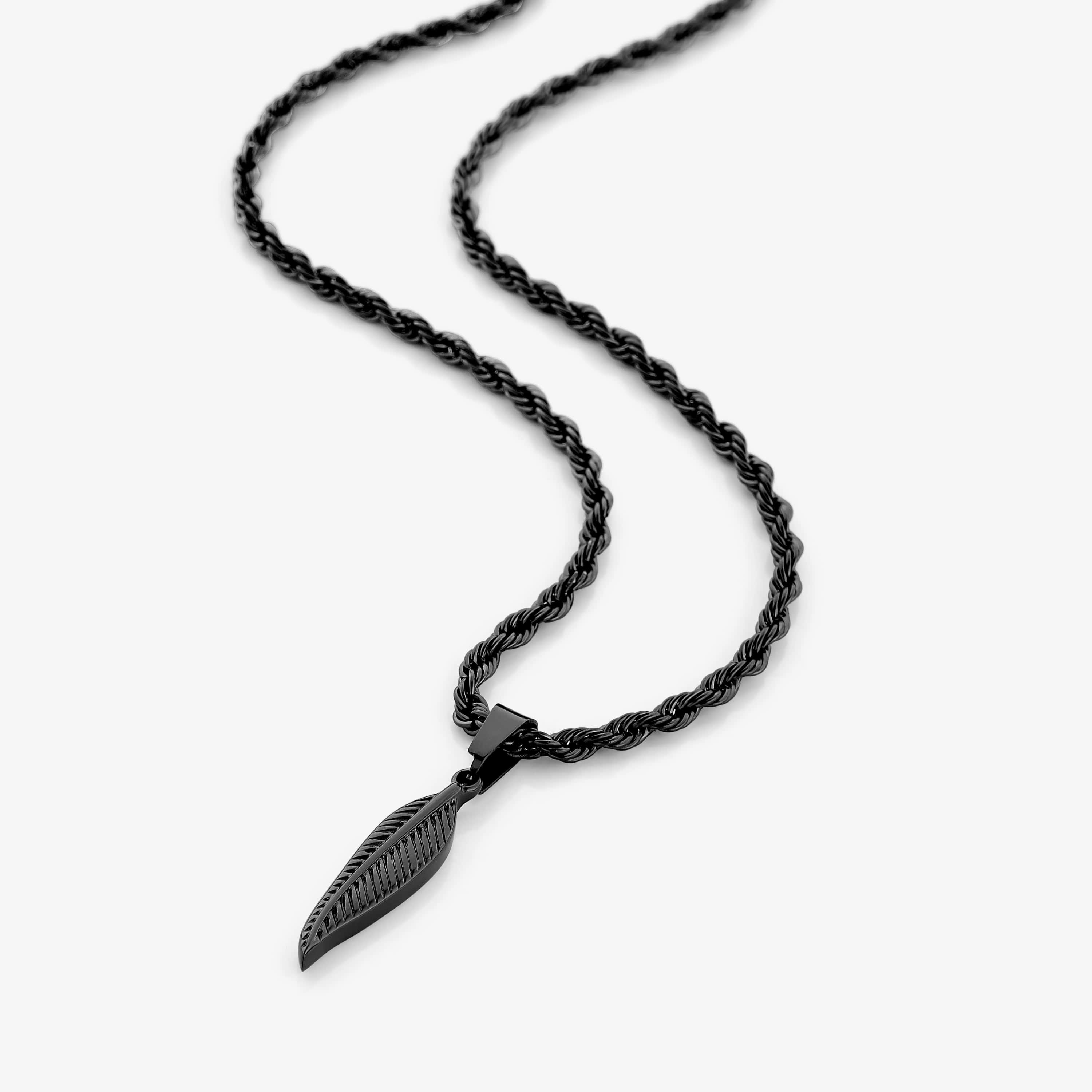 Model wearing the feather necklace, demonstrating its stylish and minimalist appeal.