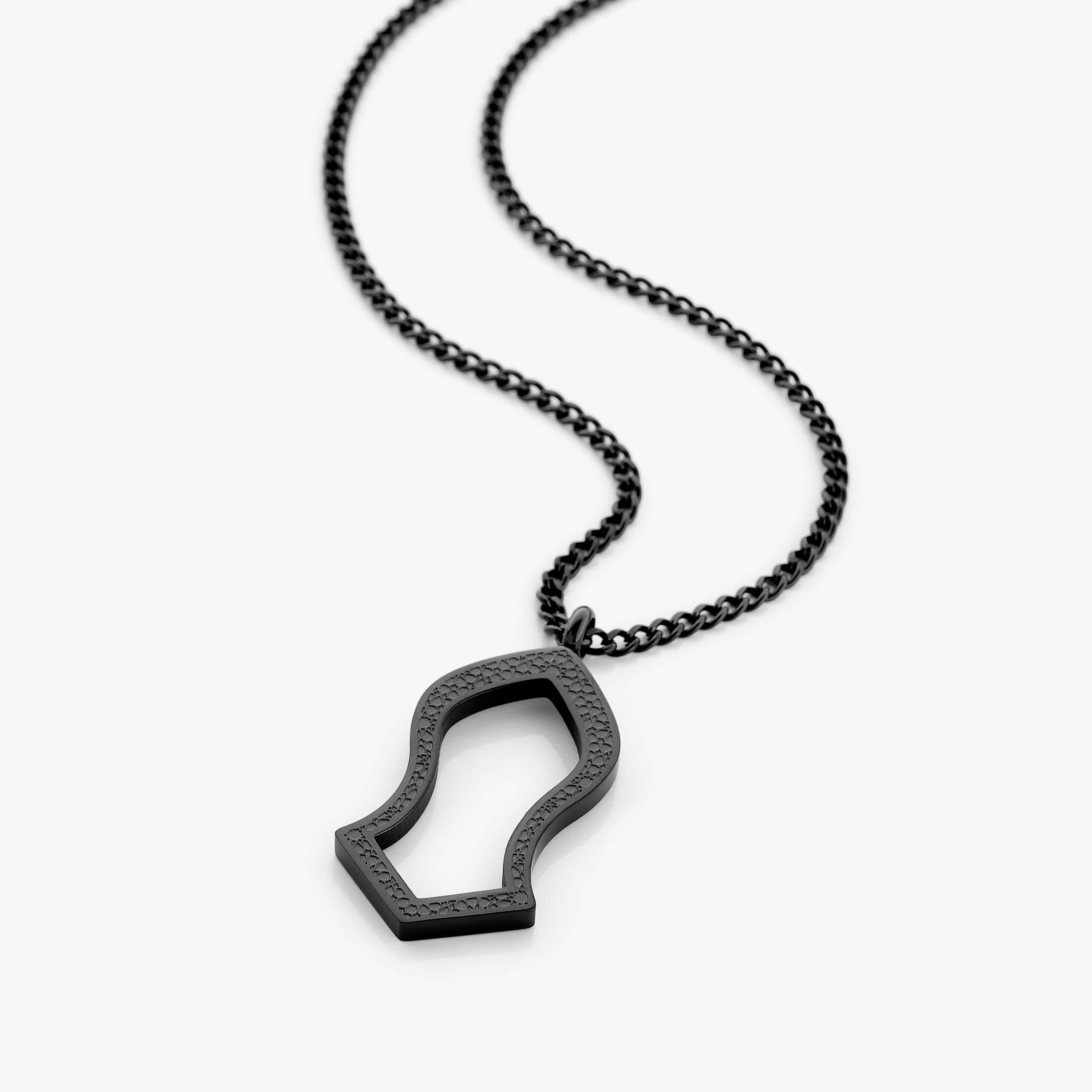 Man wearing the Prophets Sandal Necklace, highlighting its elegant style and fit.