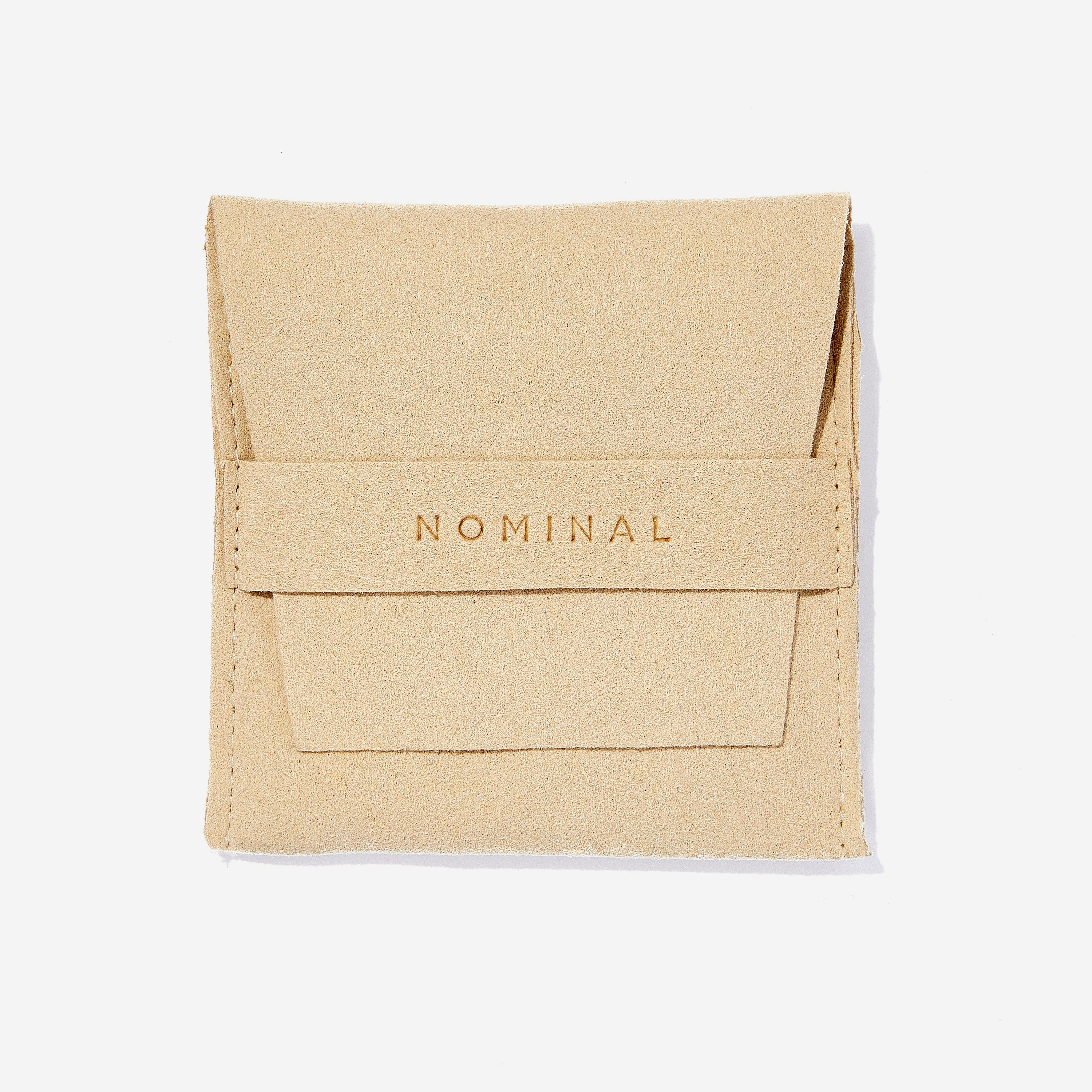 Necklace displayed in Nominal velvet pouch, perfect as the best resistance jewelry gift for him.