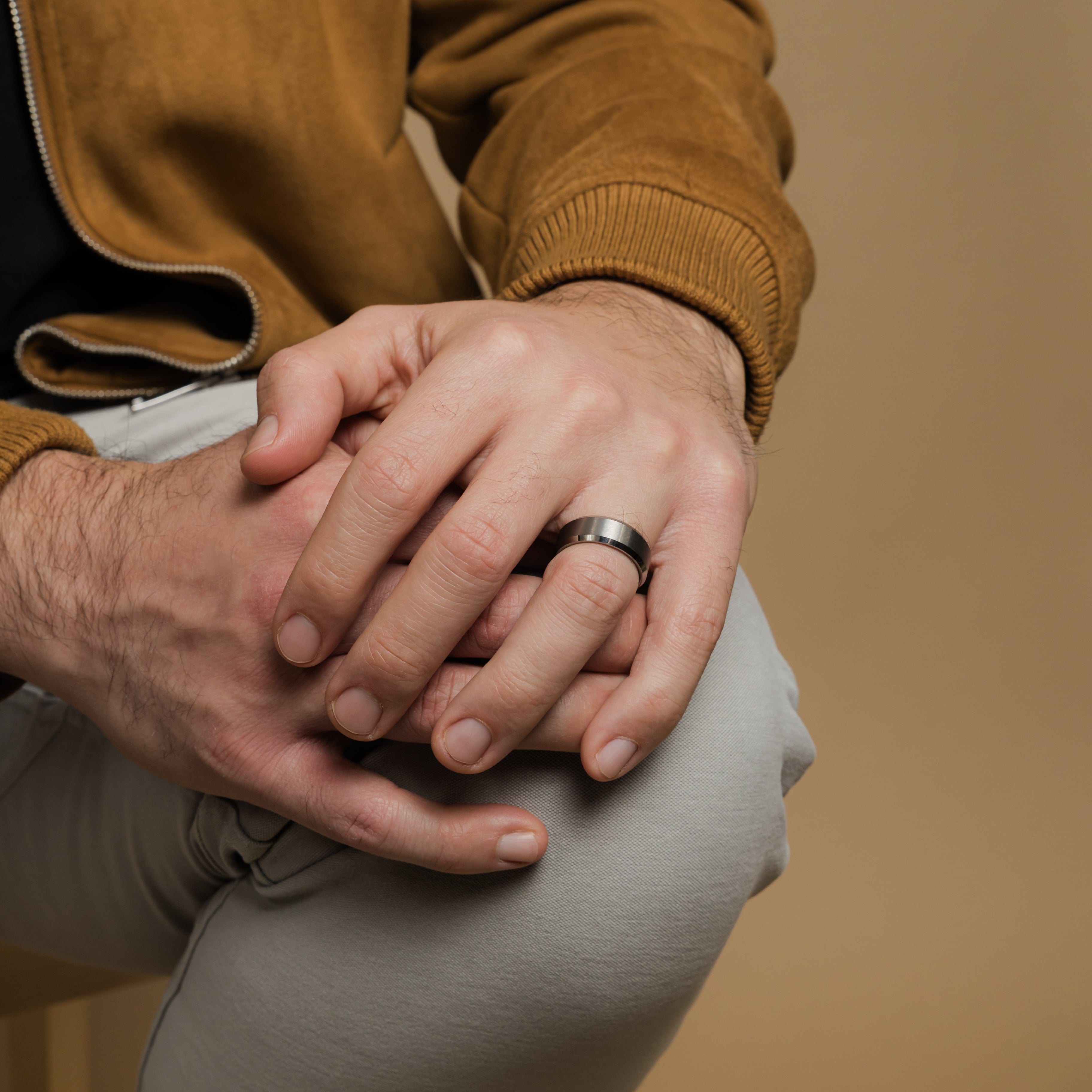 Timeless Tungsten Mens Ring displayed in a sealed mens box, highlighting its elegant packaging.