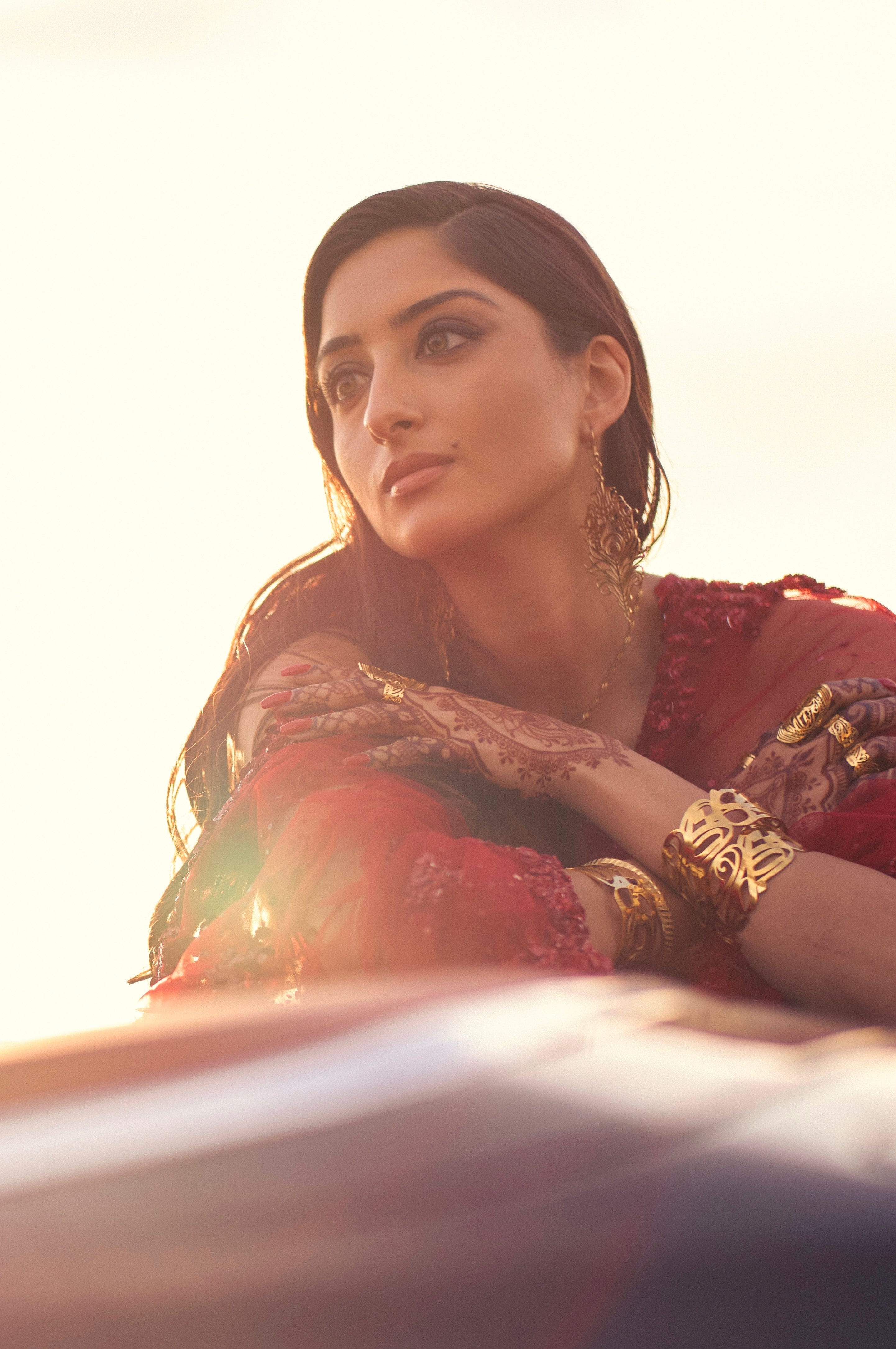 Elysian Grace Cuff showcasing Arabic calligraphy, perfect for sensitive skin.
