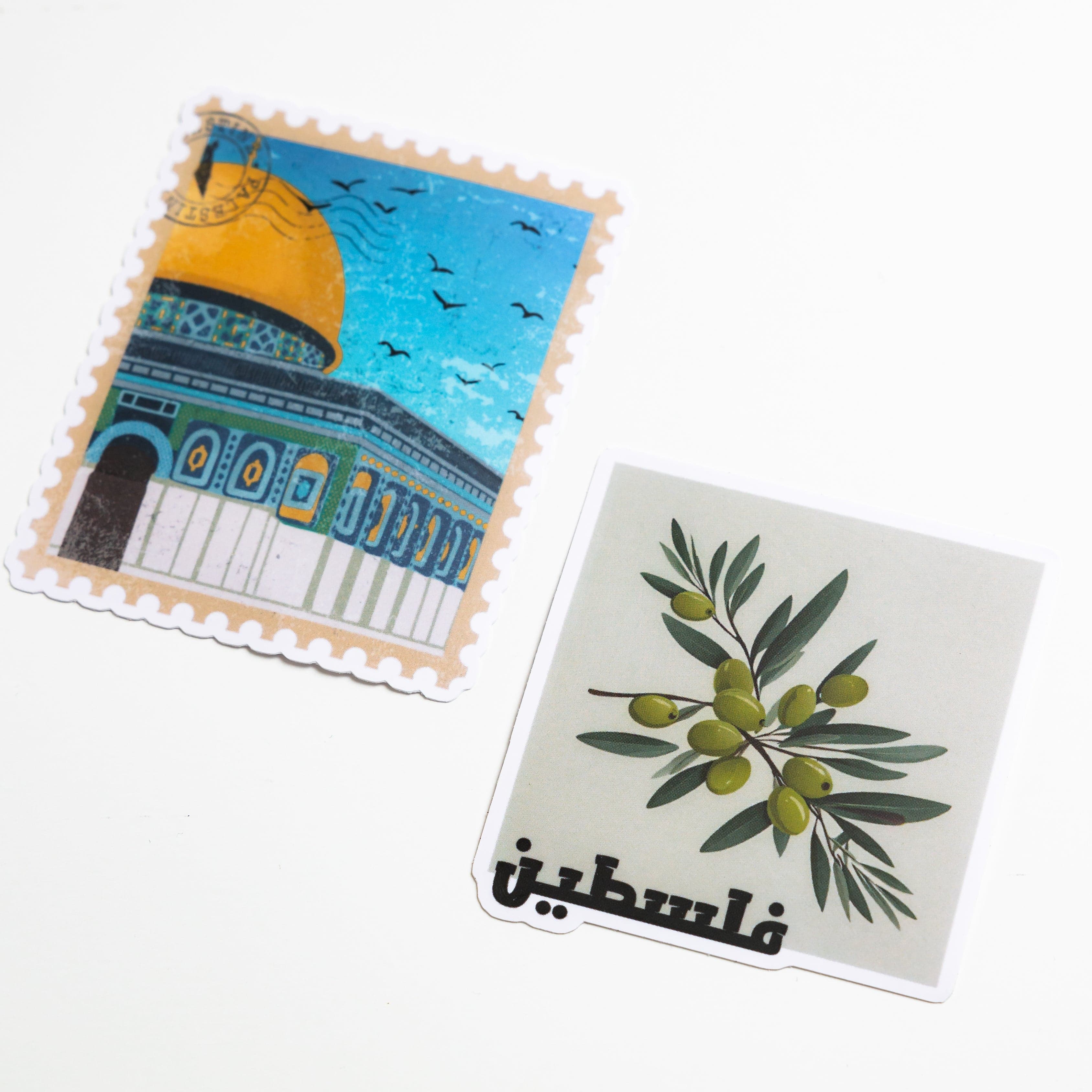 Dome of the Rock stamp sticker showcasing Palestinian heritage