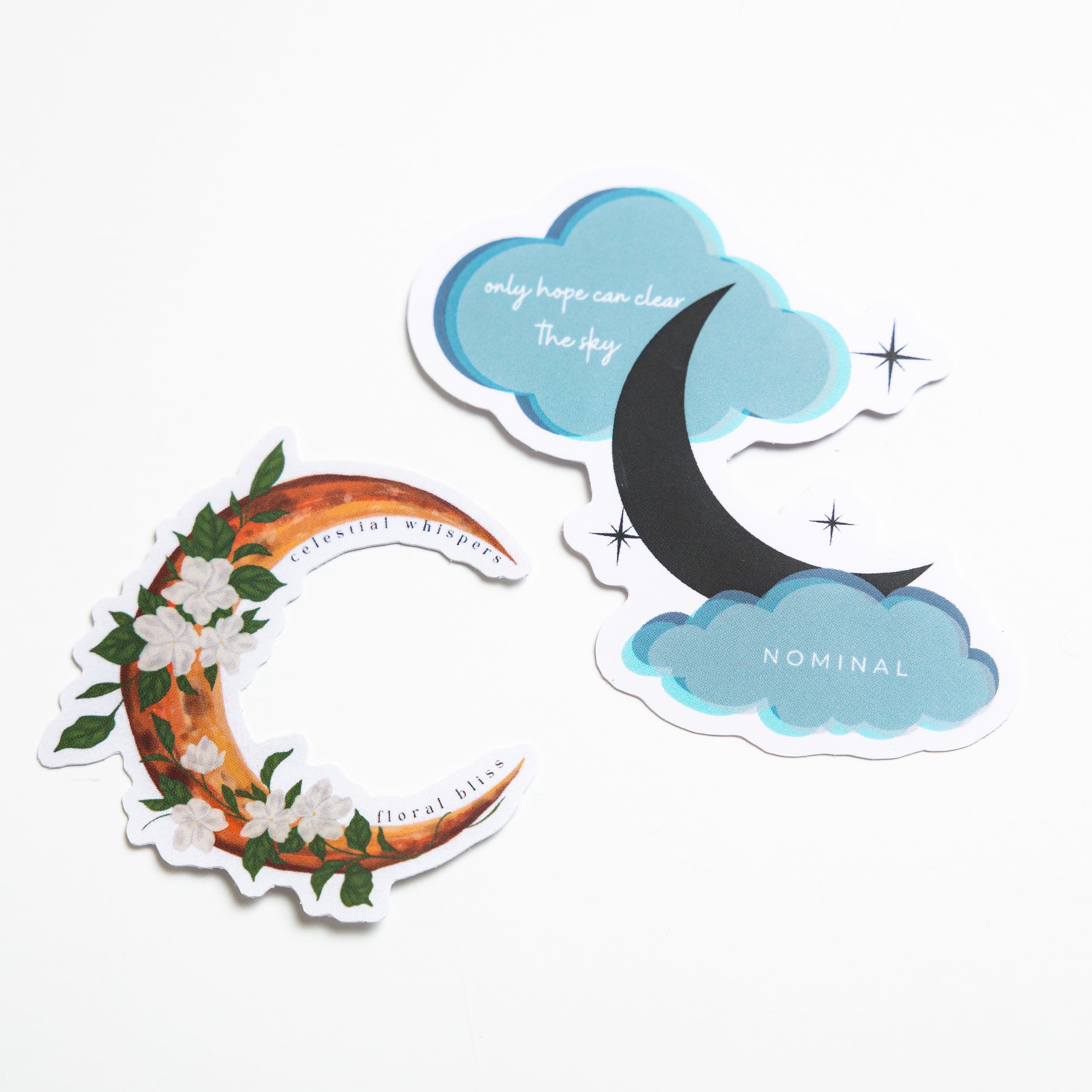 Sticker showcasing the phases of the moon, perfect for dreamers.