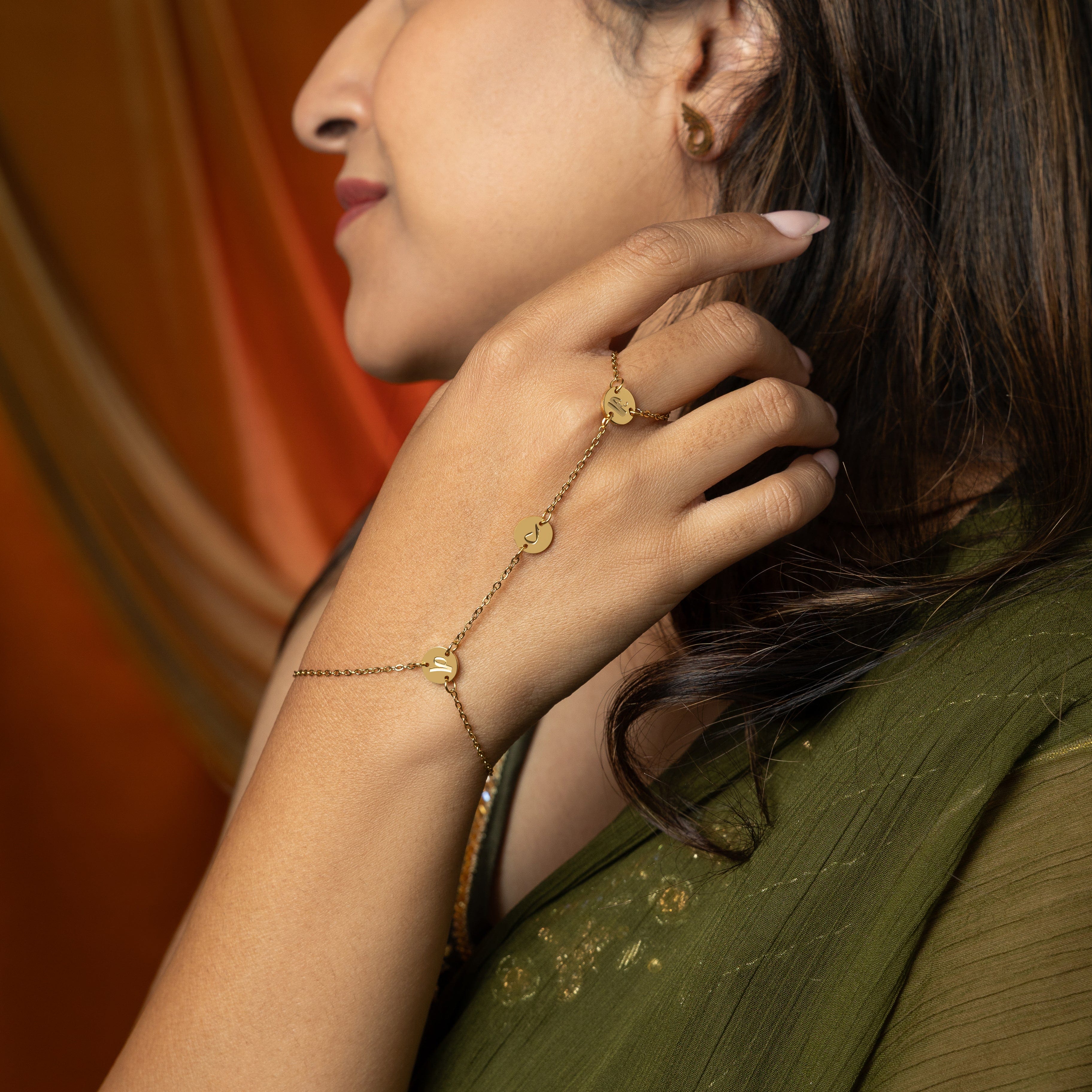 SALAAM hand chain worn on a wrist, demonstrating its fit and stylish appeal