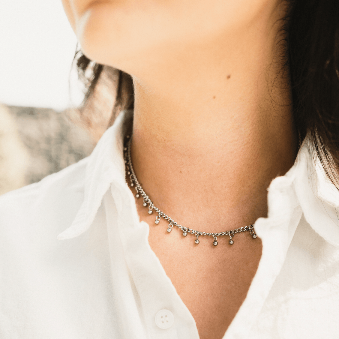 Luna Dot Drop Choker packaged in a velvet pouch — ideal as a cheap fashion accessory for gifts