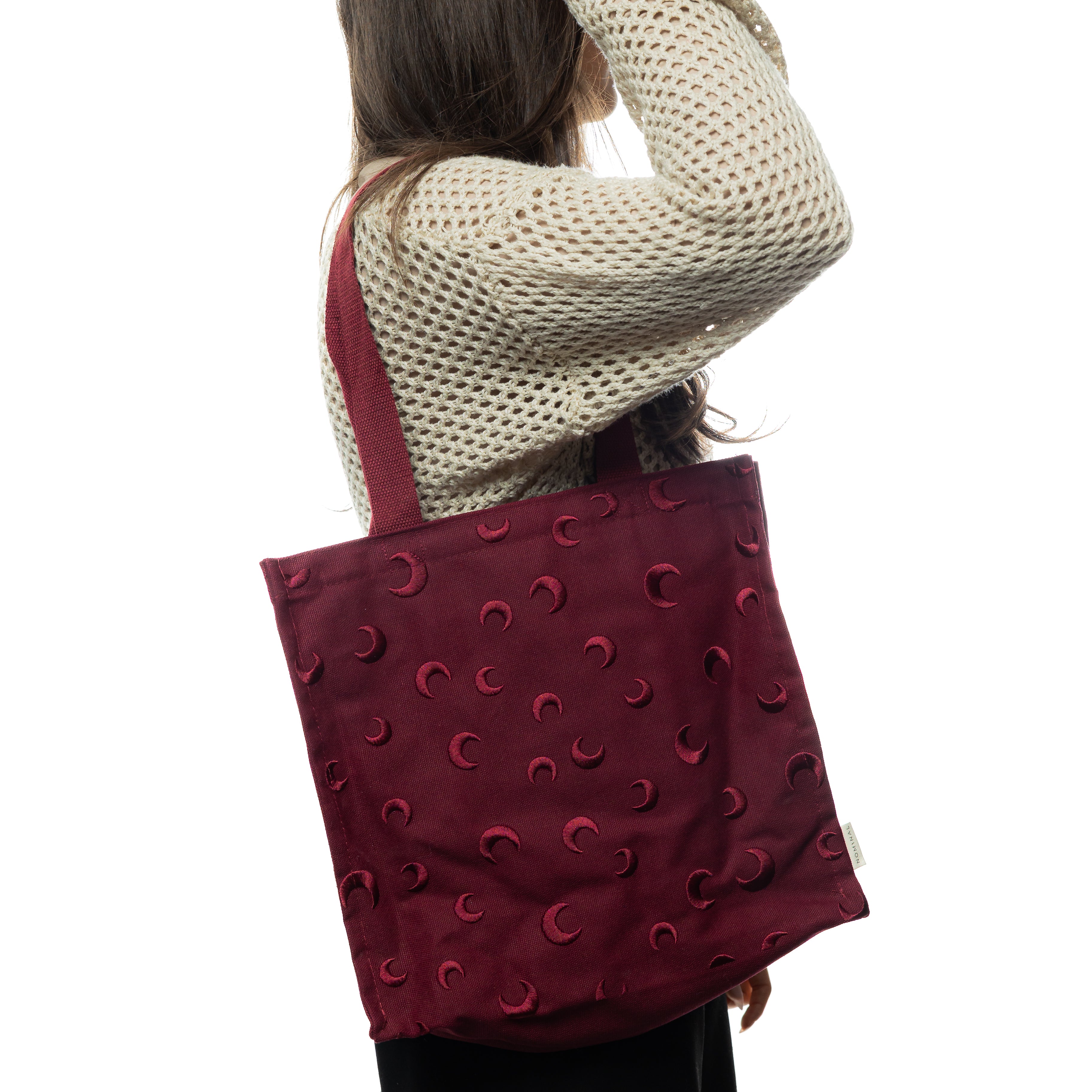 Open interior of the Celestial Charm tote bag, highlighting the spacious design and zip closure.