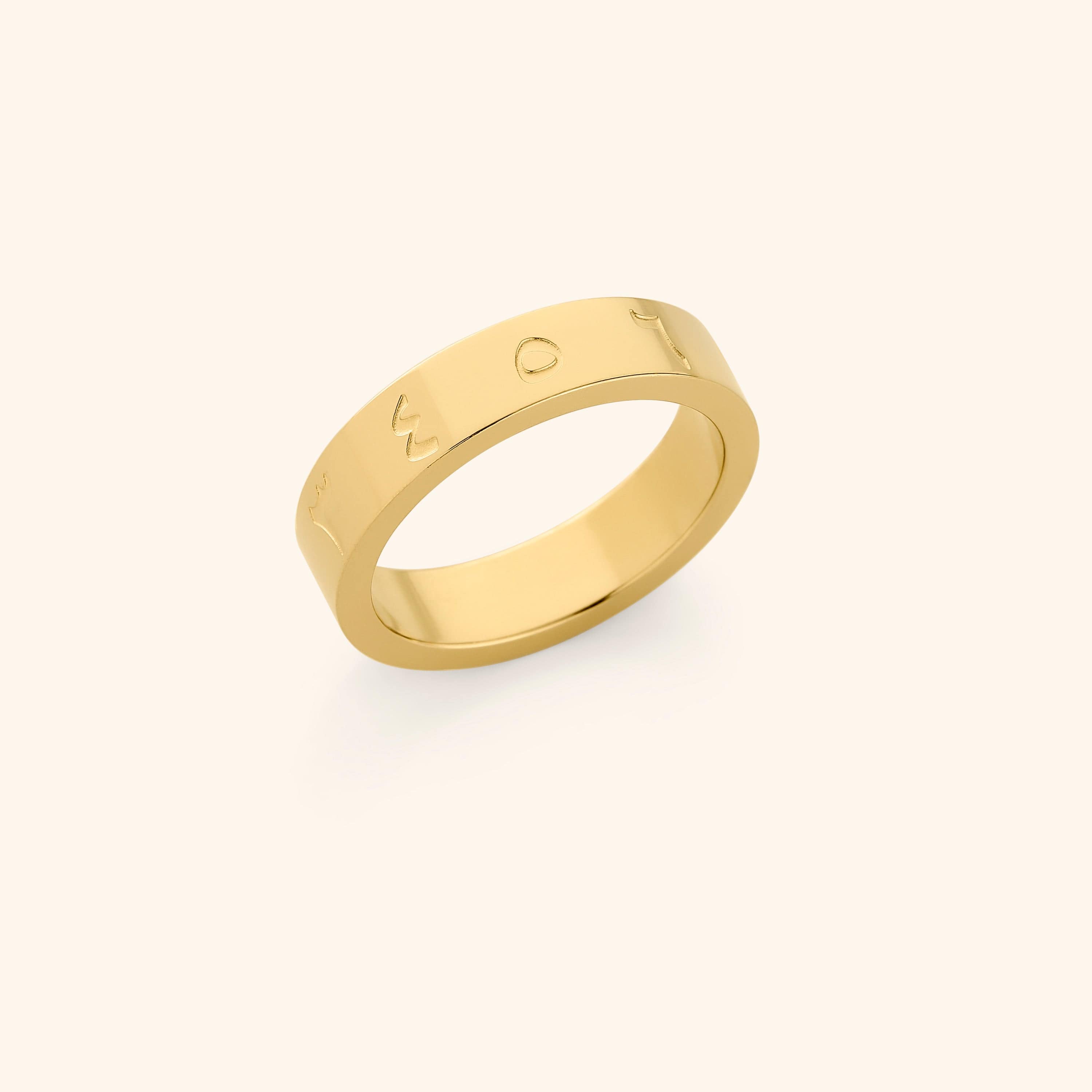 Elegant Arabic numeric ring showcasing Arabic numbers 0-9, perfect for cultural fashion.