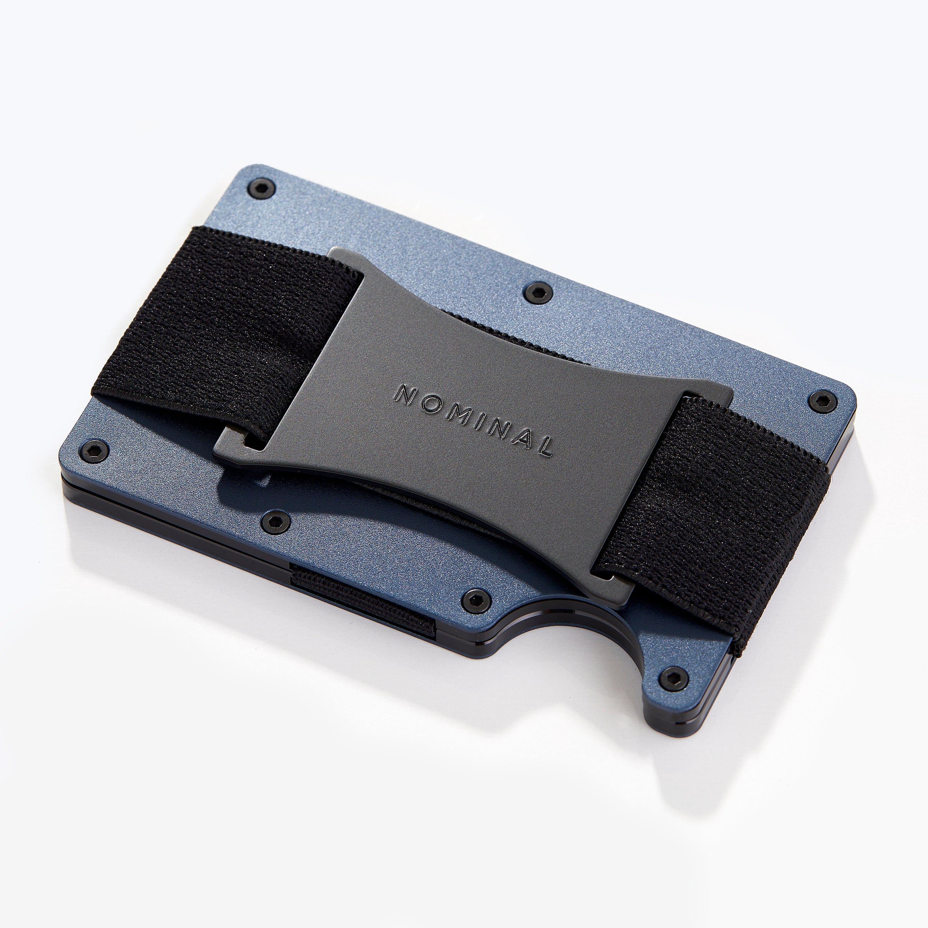 Everlast Minimalist Wallet with cash strap and RFID protection from the front view.