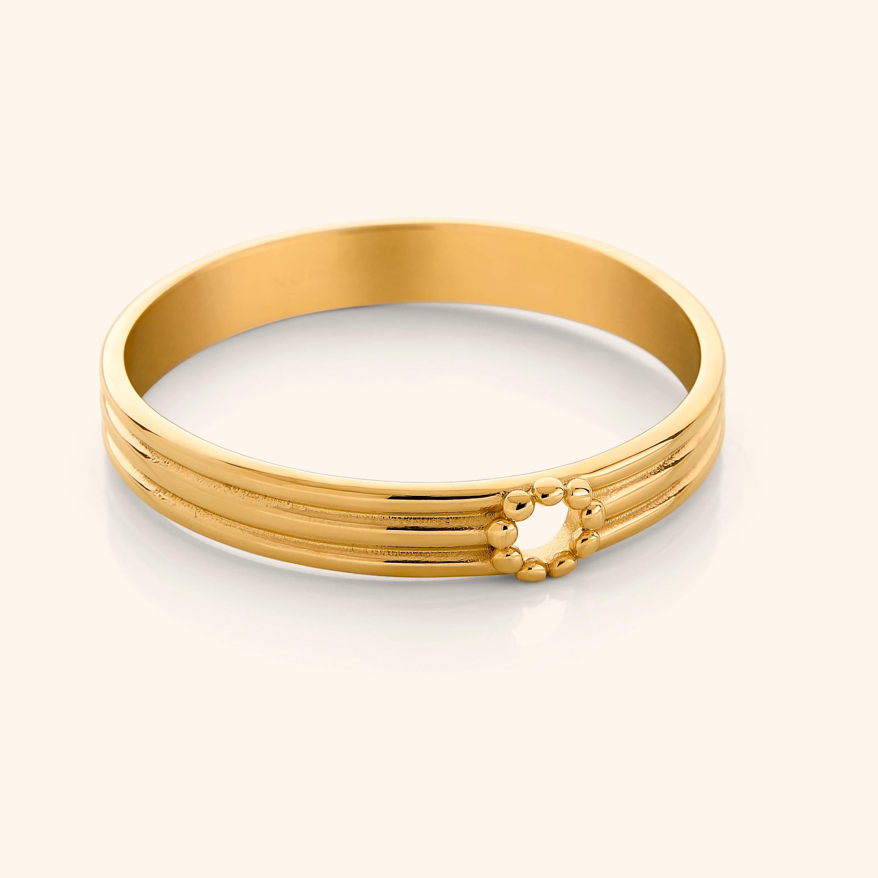 Eternal Blossom Bangle showcasing flower design from an angle