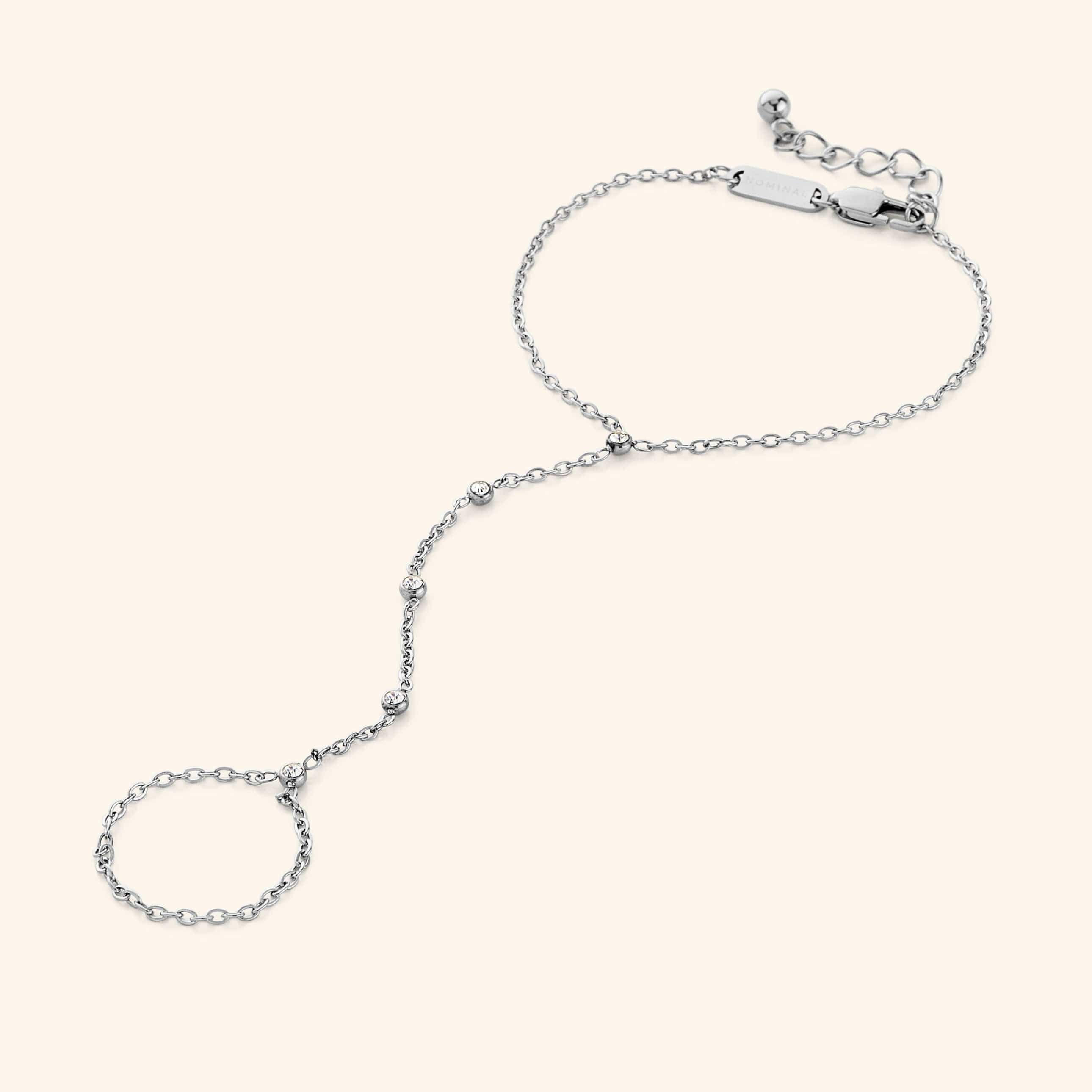 Model wearing the Radiant Path Diamond Hand Chain, perfect for everyday elegance.