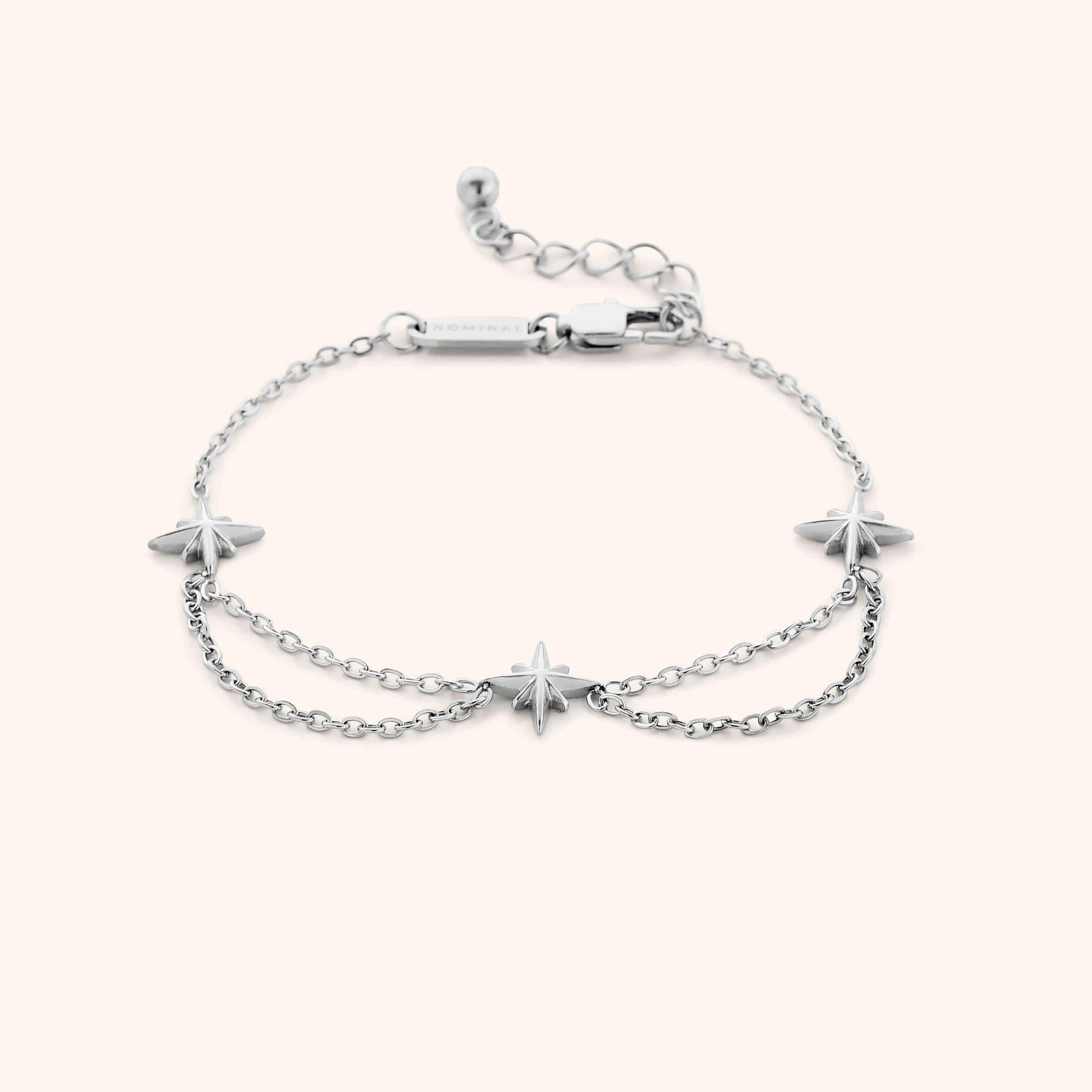 Guiding Star Bracelet displayed in a velvet pouch, emphasizing its elegant presentation for gifts.