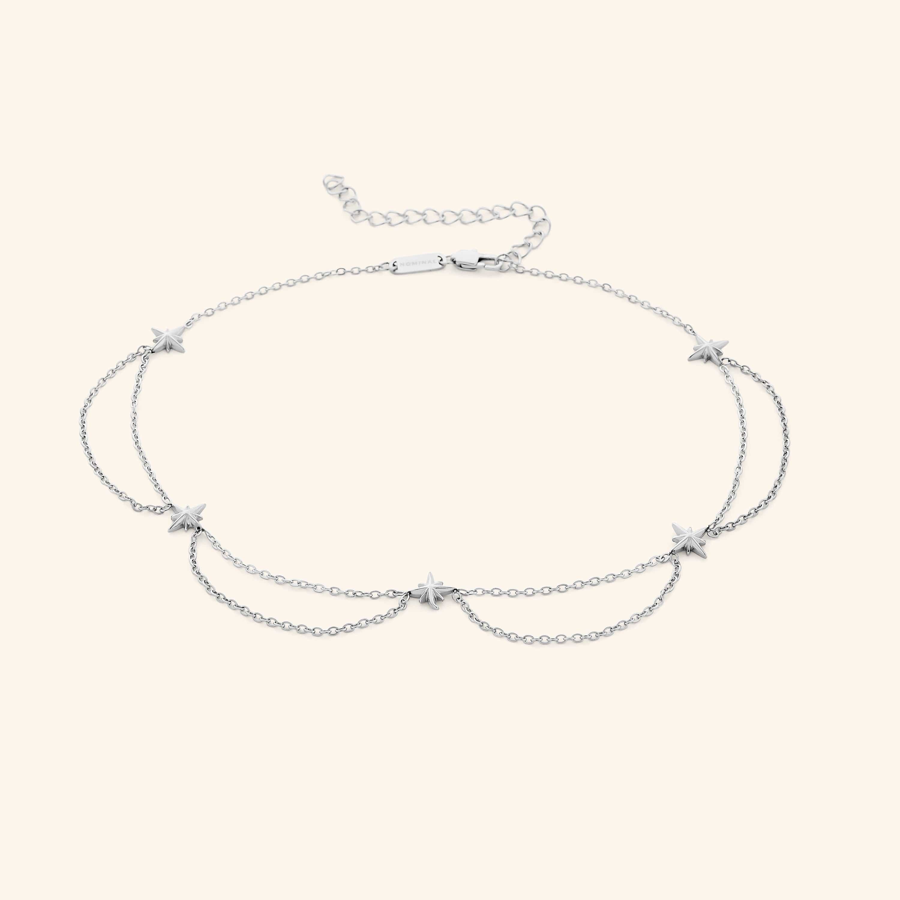 Close-up view of the North Star choker, highlighting the quality 18K gold plating.