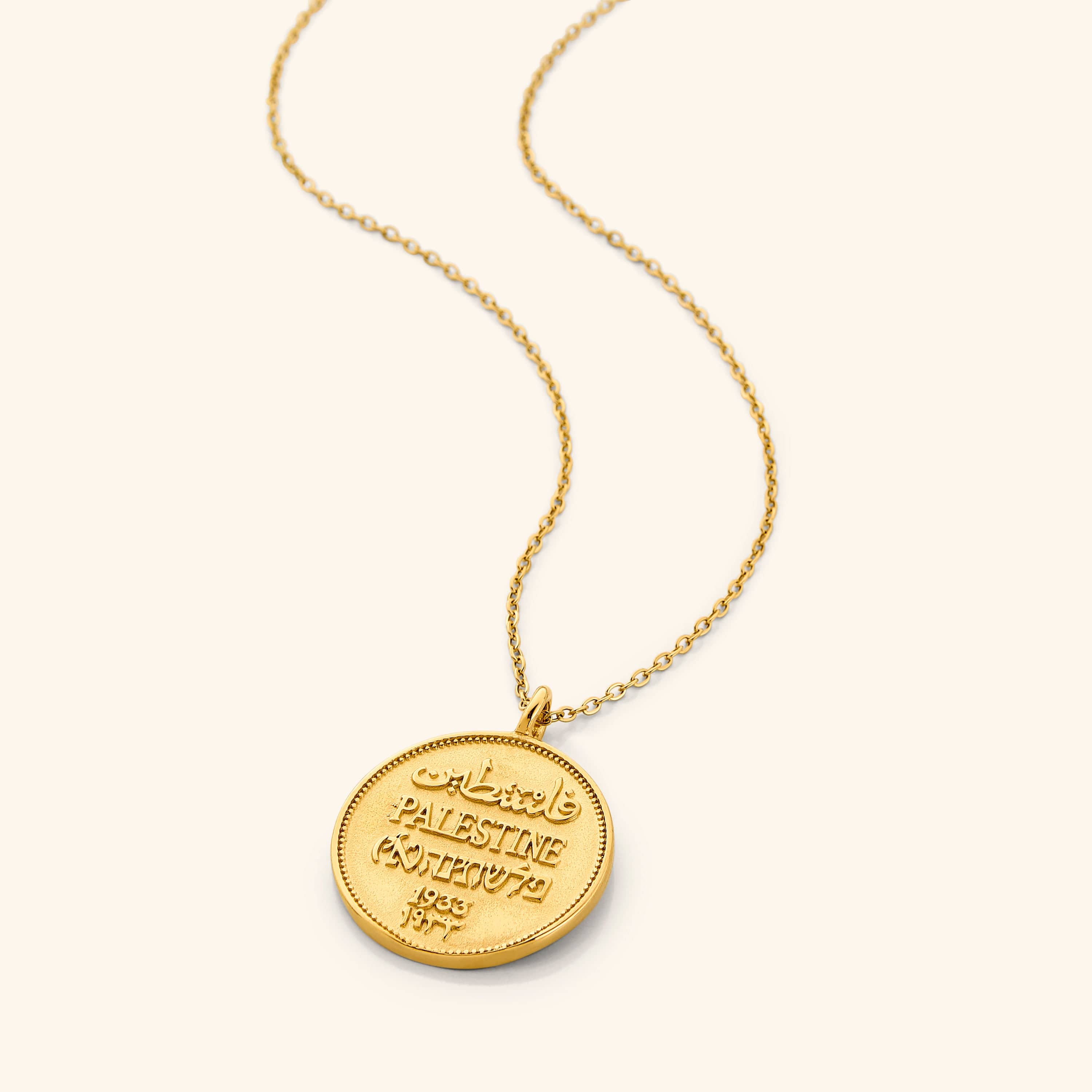 Model wearing the Heritage Coin Necklace, highlighting its elegant look and cultural significance.