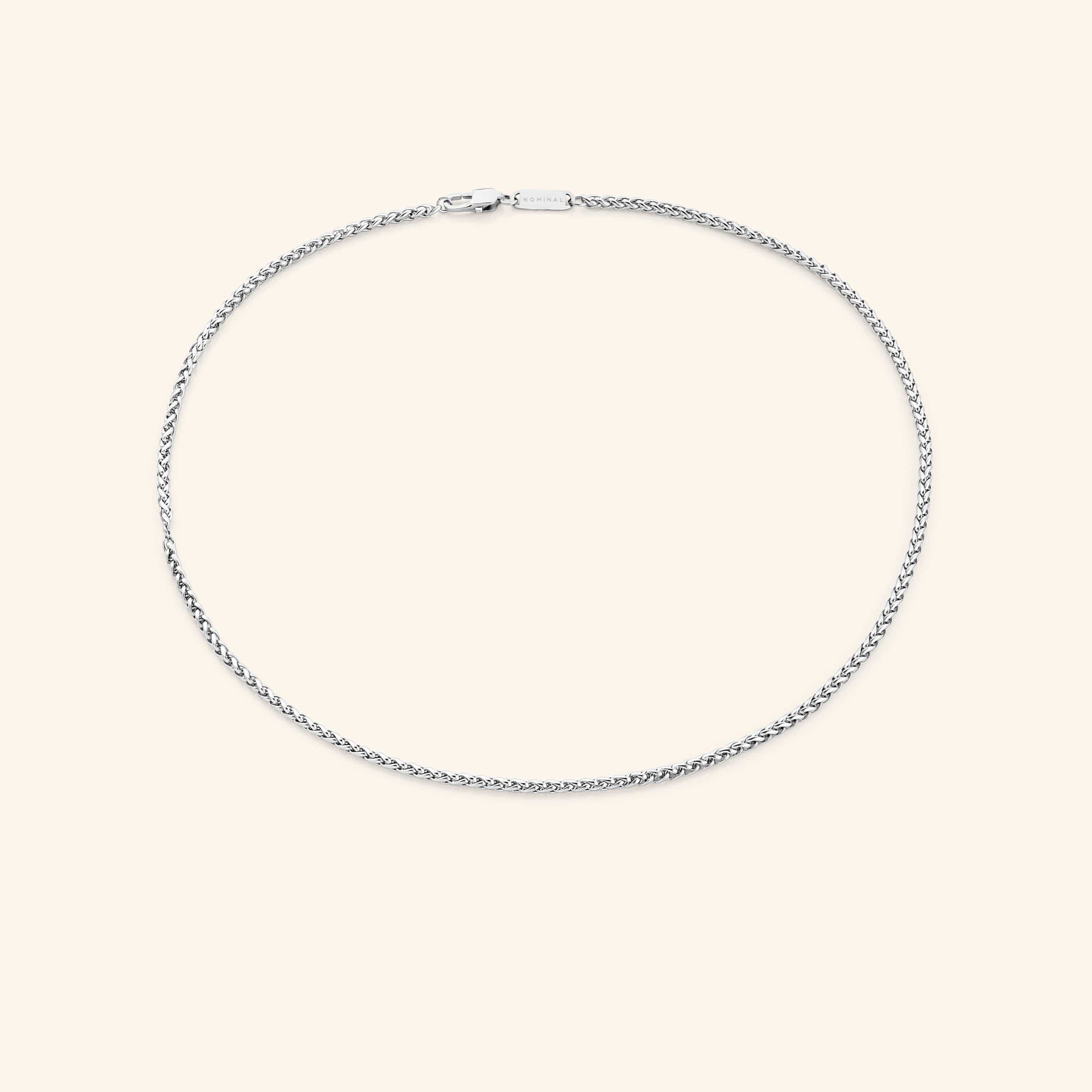 Close-up of the Elegant Wheat Chain Choker showcasing its fine details and woven design.