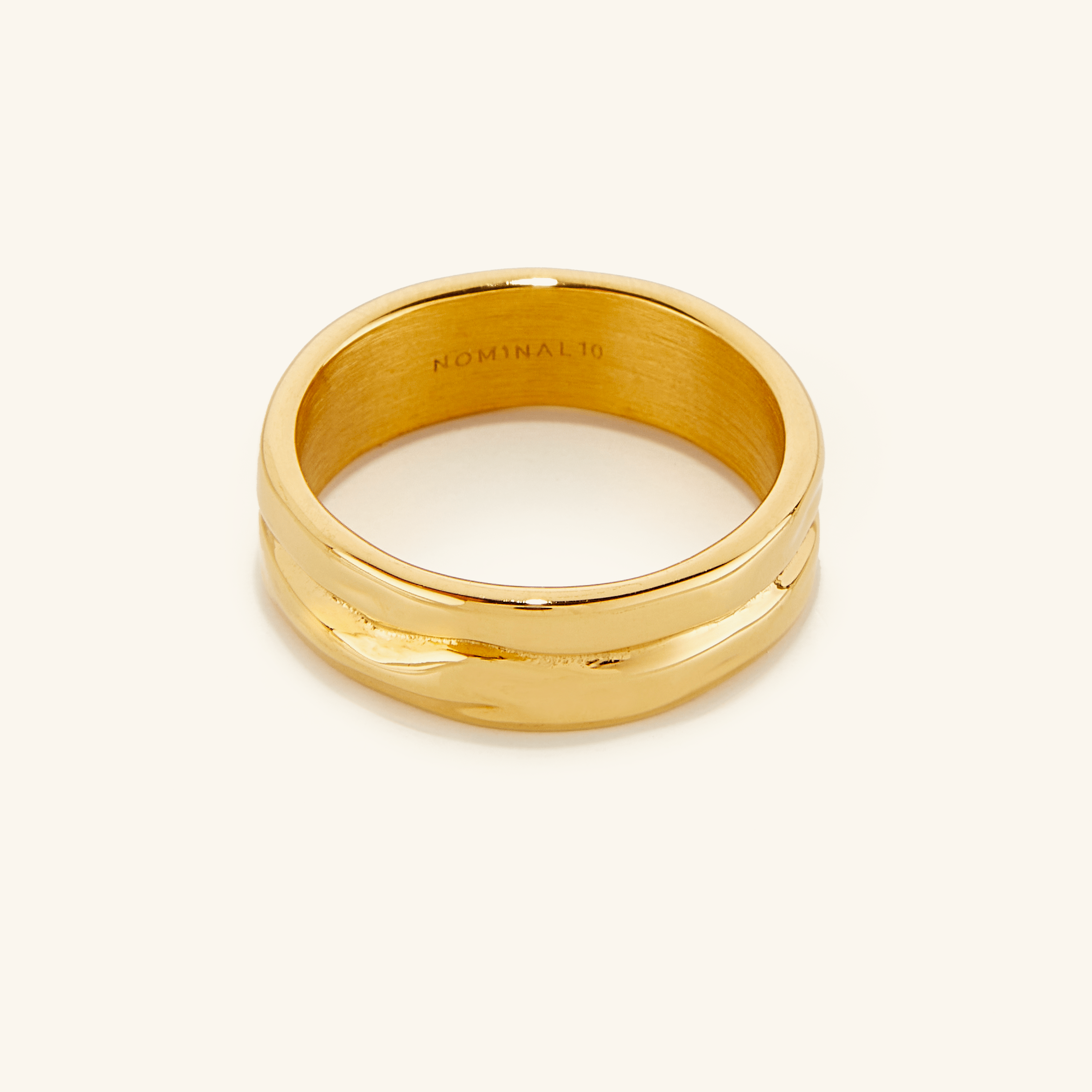 Elegant Align Stackable Ring showcasing its subtle ridge design, perfect for stacking.