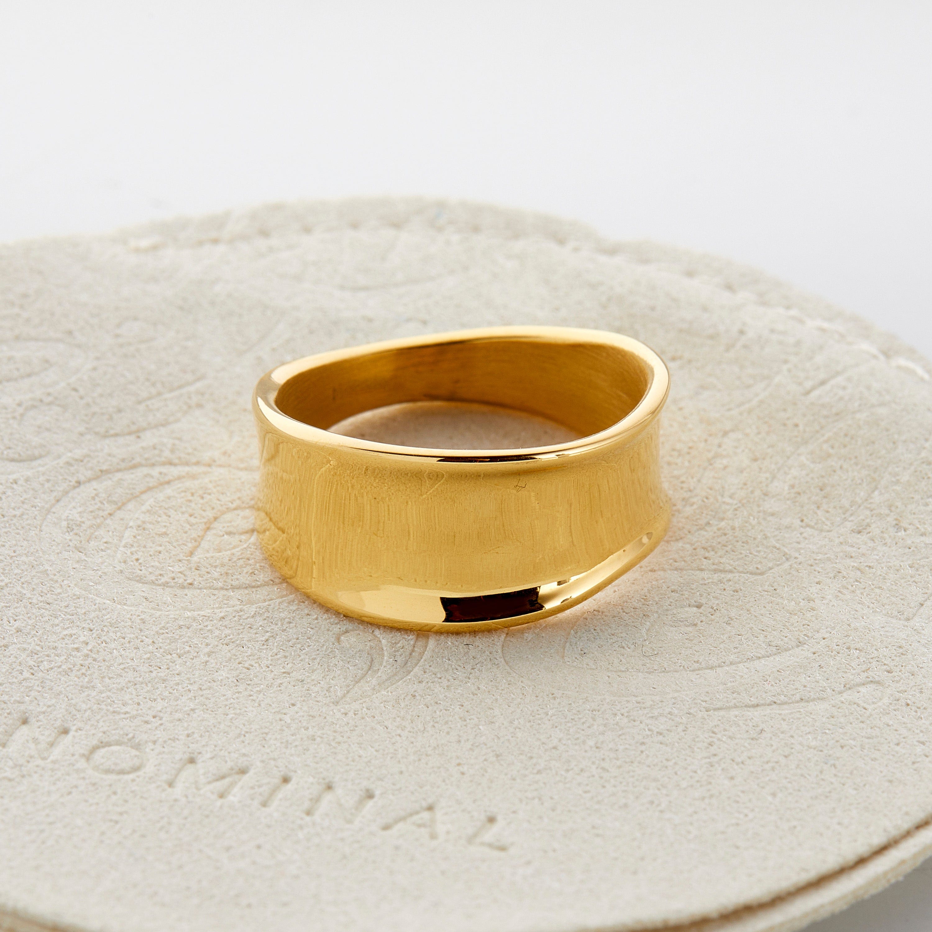 Model wearing the Melted Elegance Chunky Ring, demonstrating its stylish appeal for any occasion.