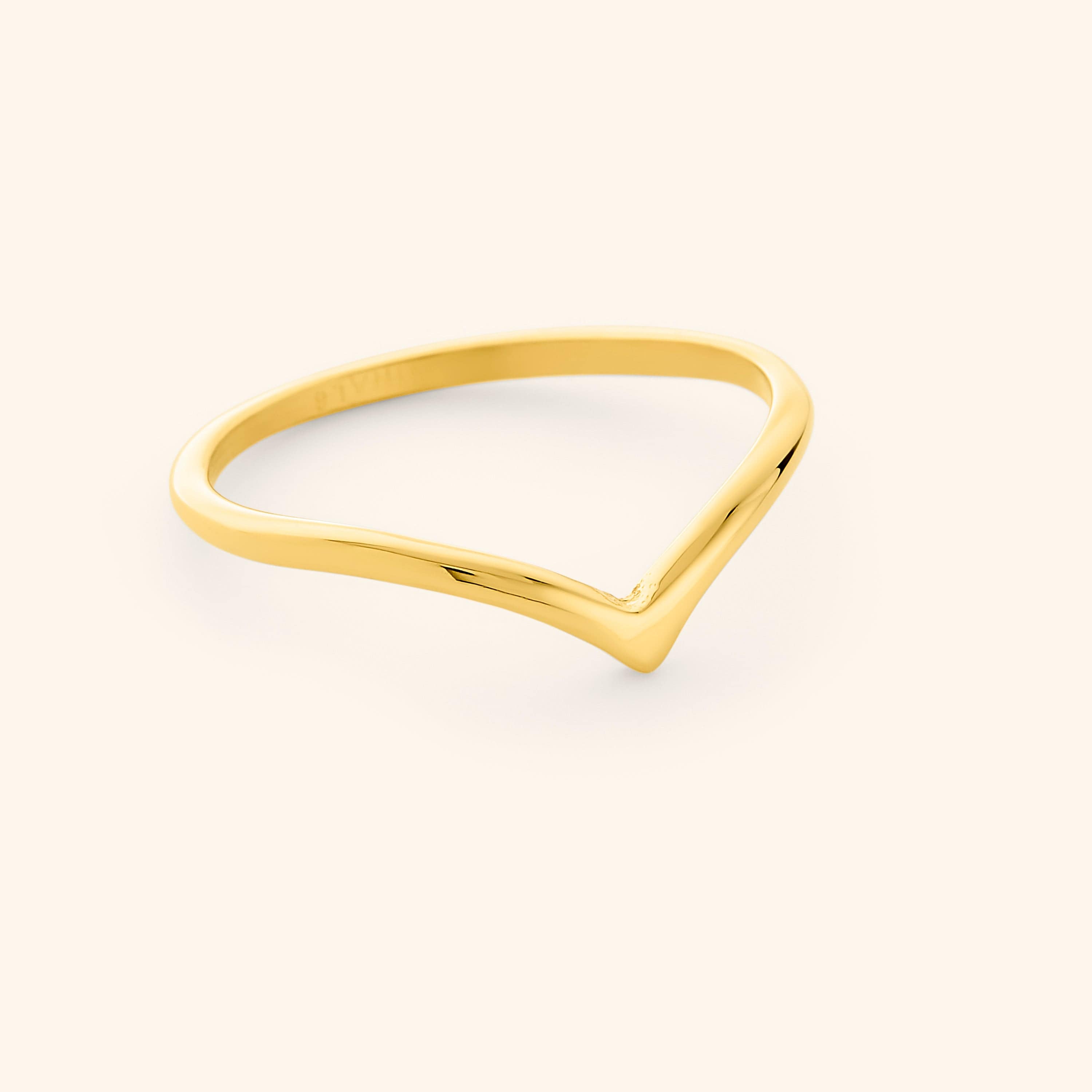 Minimalist Women's Completion Ring showcasing its elegant V-shape design.