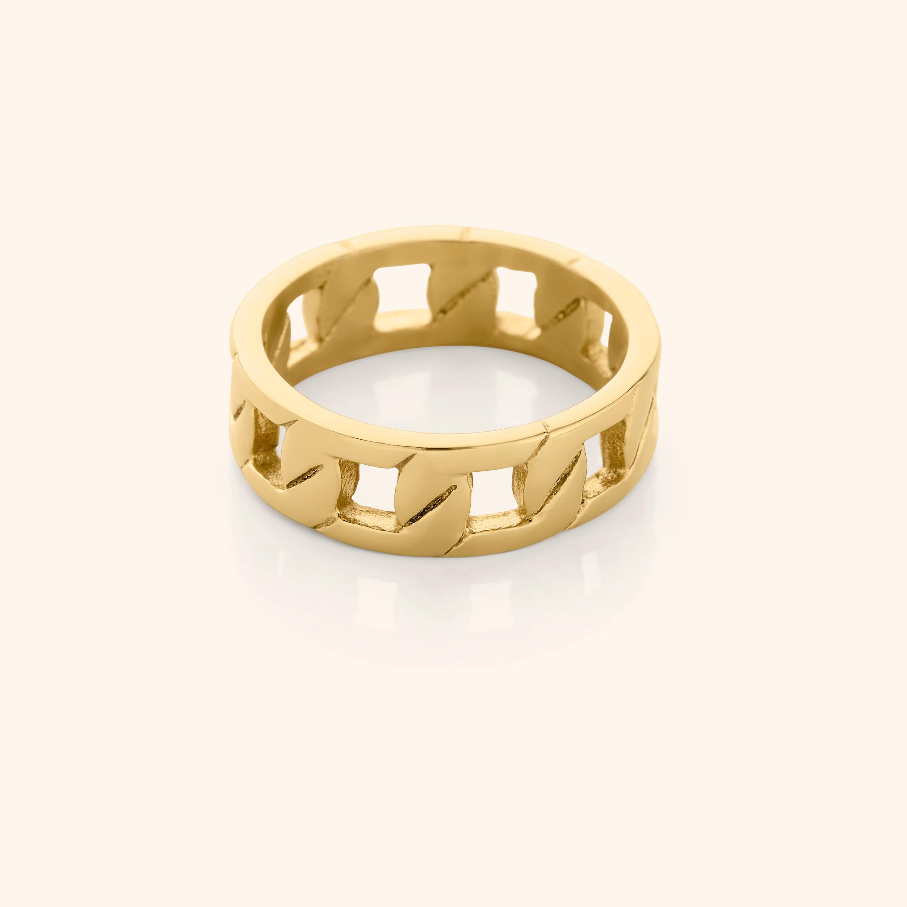Eternity Interlock Ring for Women, showcased on a model's hand in natural light.