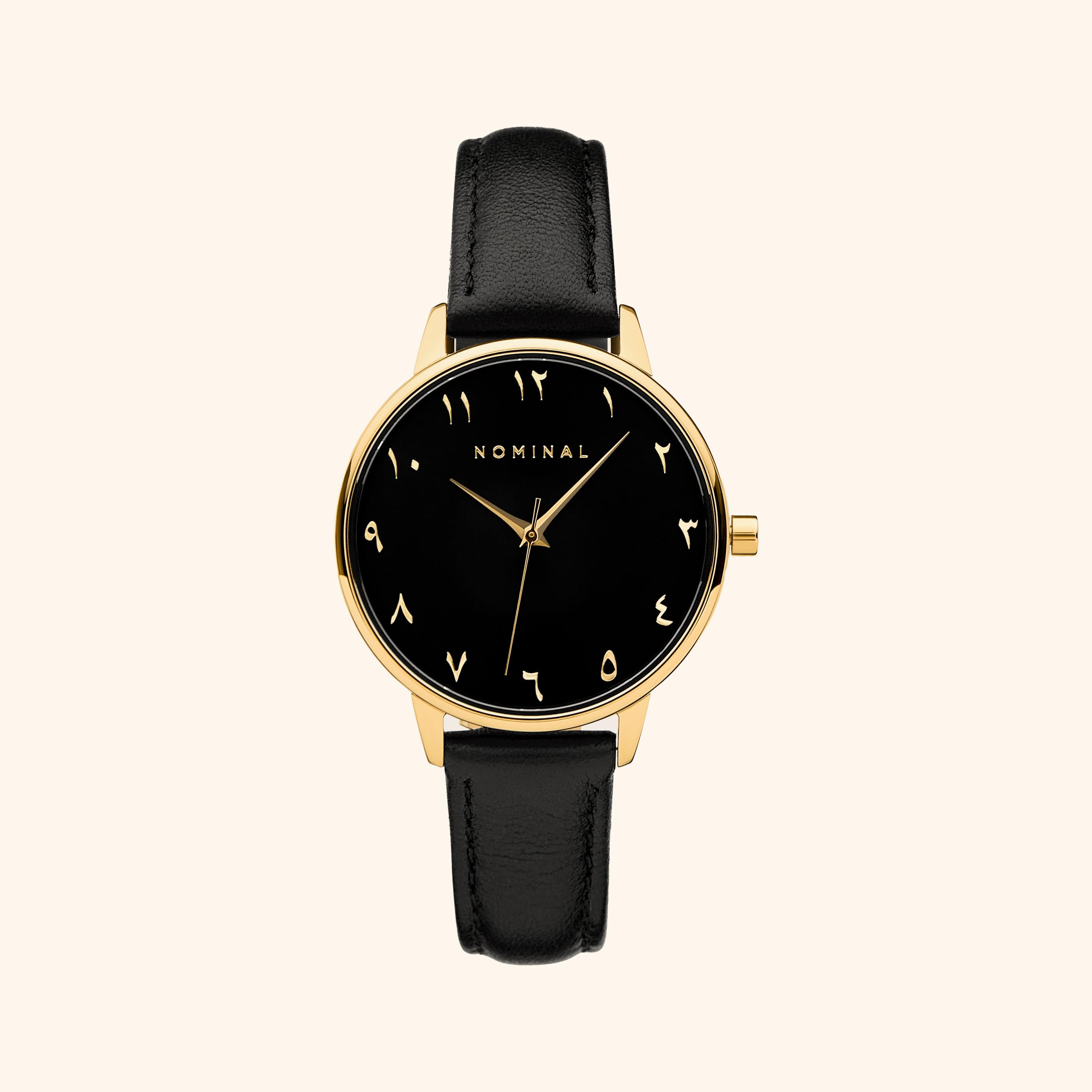Bouquet Elegance luxury watch showcasing Arabic numerals and gold accents.