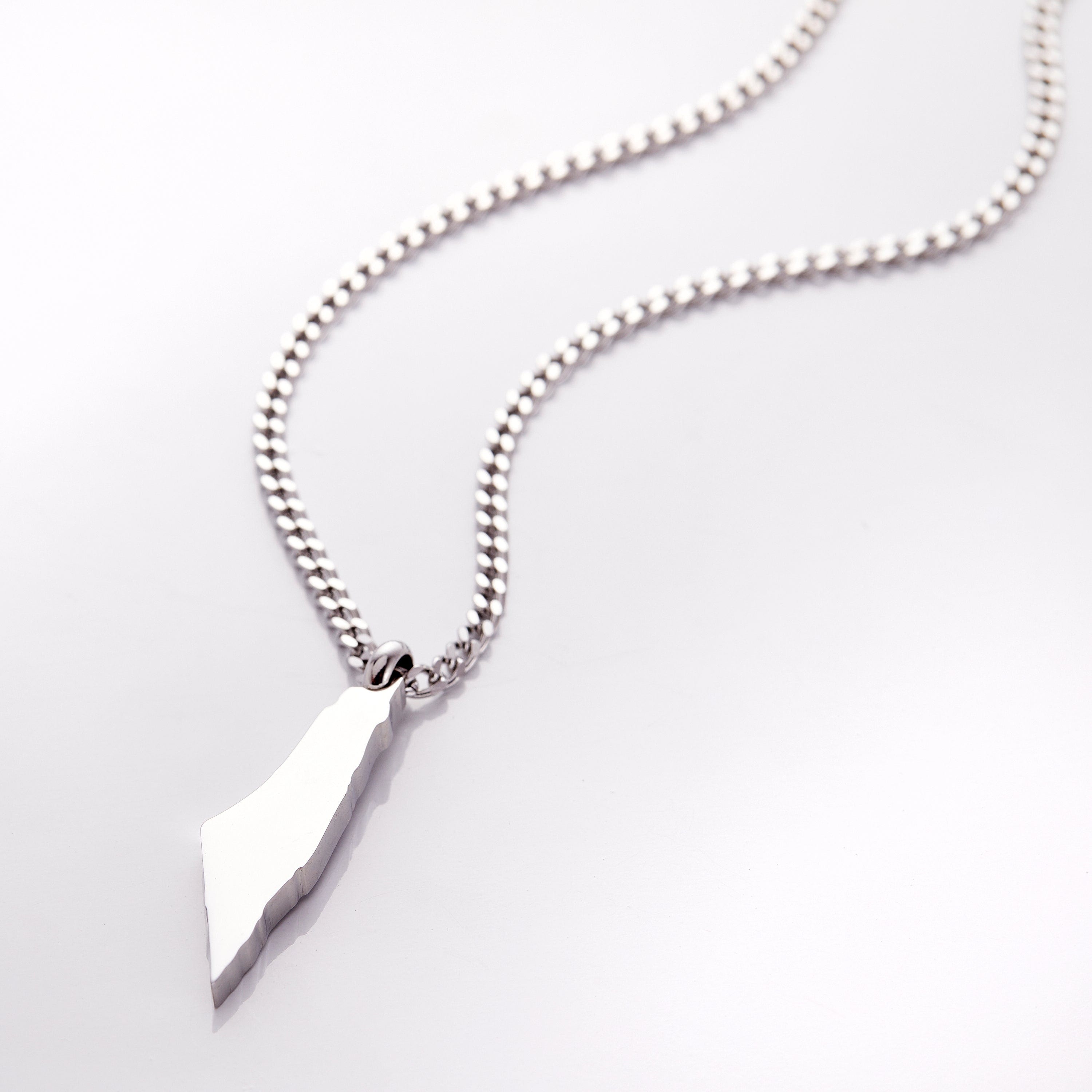 Personalized country map necklace worn by a man, highlighting cultural pride.