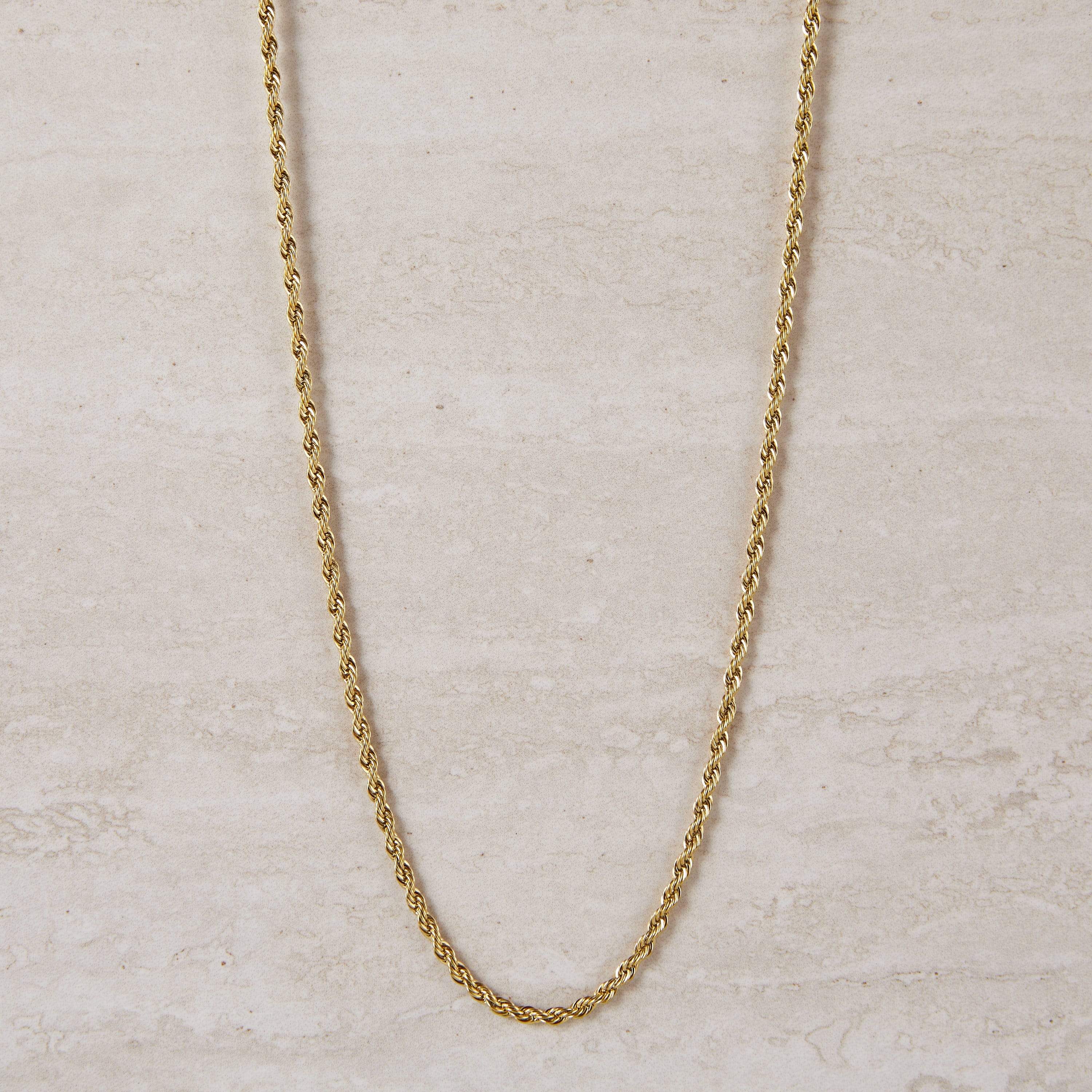 Elegant rope chain choker necklace on a model, showcasing its versatility for various outfits.